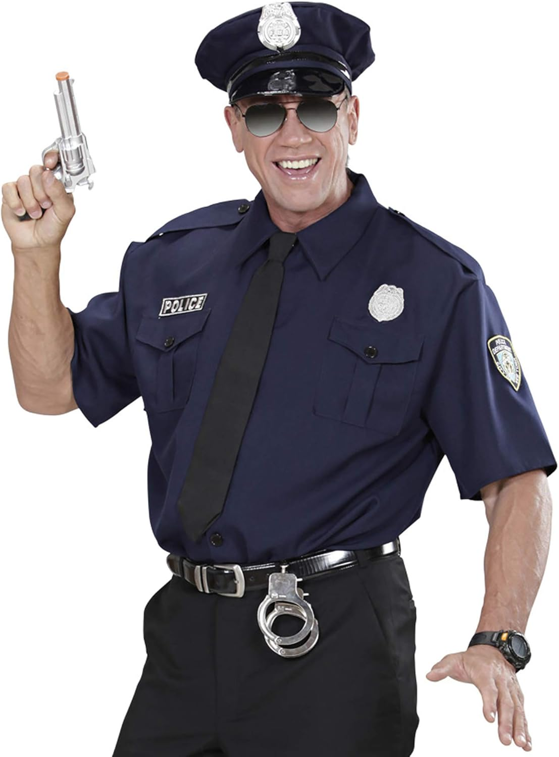 "POLICE OFFICER" (Shirt, Tie, Hat) - (XL) image number 2