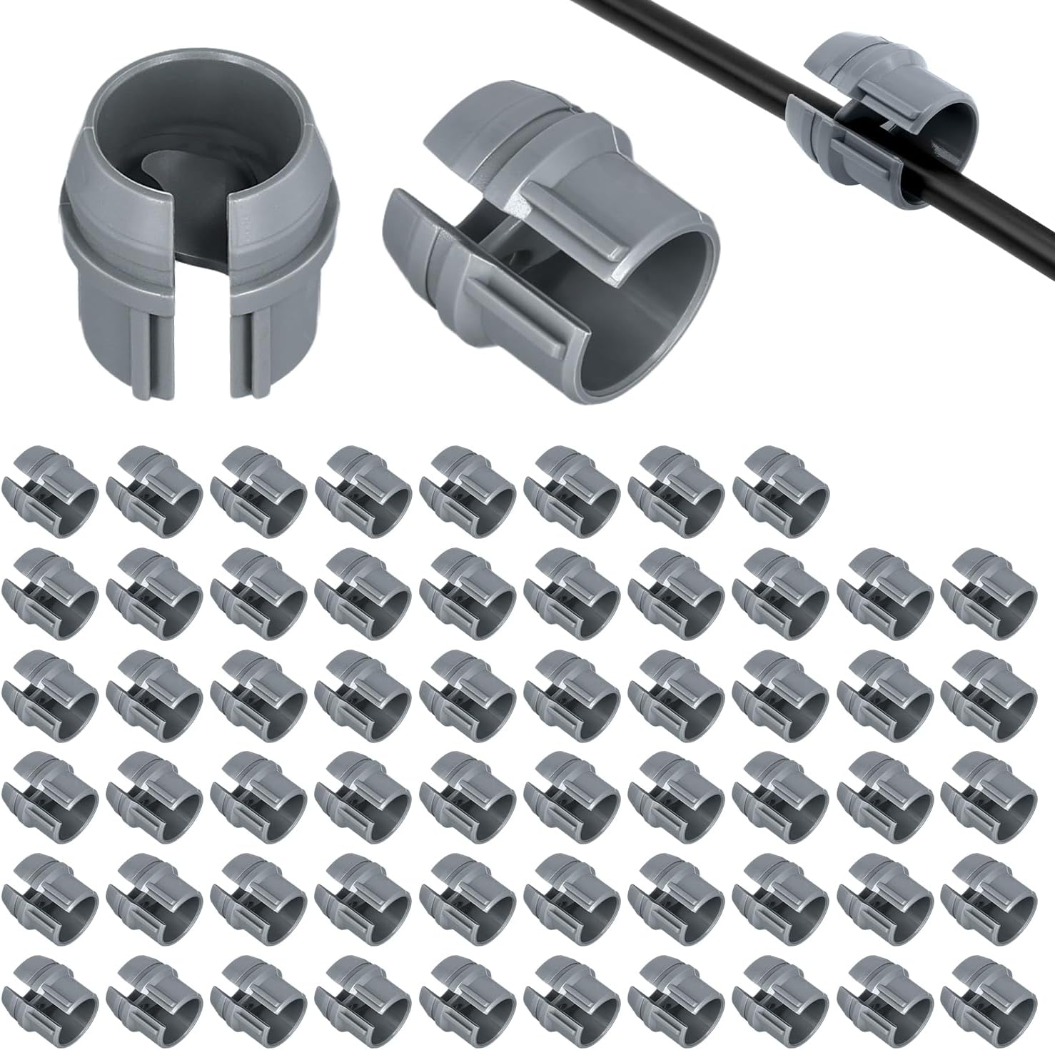 60Pcs Non-Metallic Cable Connectors, 1/2 Inch Snap Style Installation Single Cable 14/2-10/3 AWG, Two Electrical Cables 14/2-12/2-14/3 AWG, ETL Certified image number 3