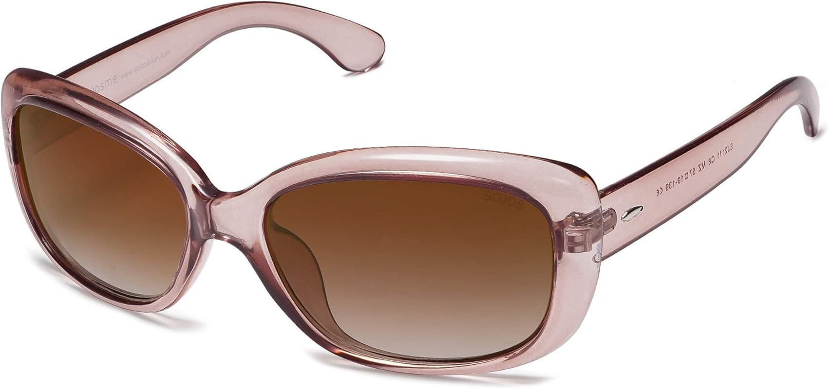 SOJOS Vintage Square Polarized Sunglasses for Women UV Protection Lens Sunnies SJ2111 - Black Tortoise/Grey image number 4