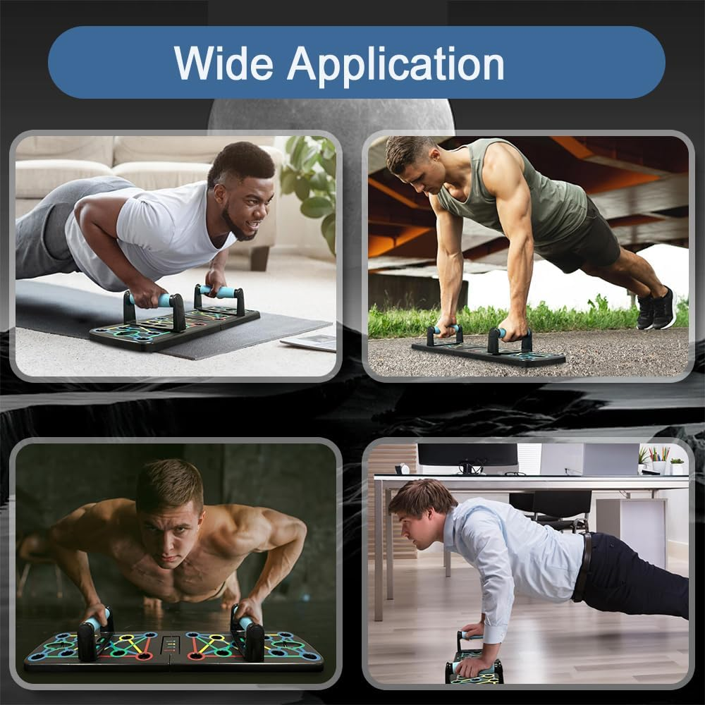 12 In-1 Push up Board, Foldable Adjustable Multi-Functional Push up Bars for Home Gym, Portable Strength Training Equipment Burn Fat Strength Training Arm Men & Women Weights image number 4