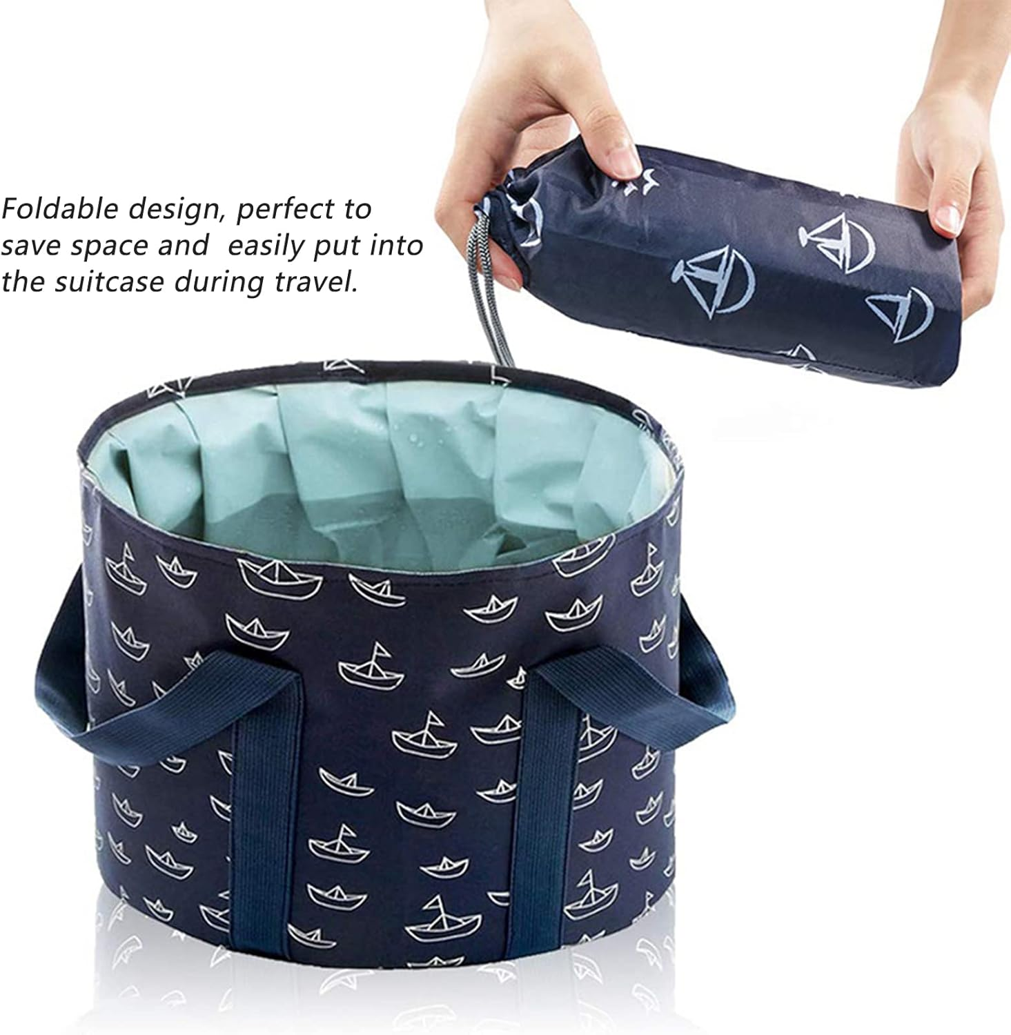 RAYWE 25L Large Collapsible Foot Bath Basin Portable Travel Foot Bath Tub Home Pedicure Foot Spa Folding Water Bucket for Soaking Feet Washing Bathtub image number 1