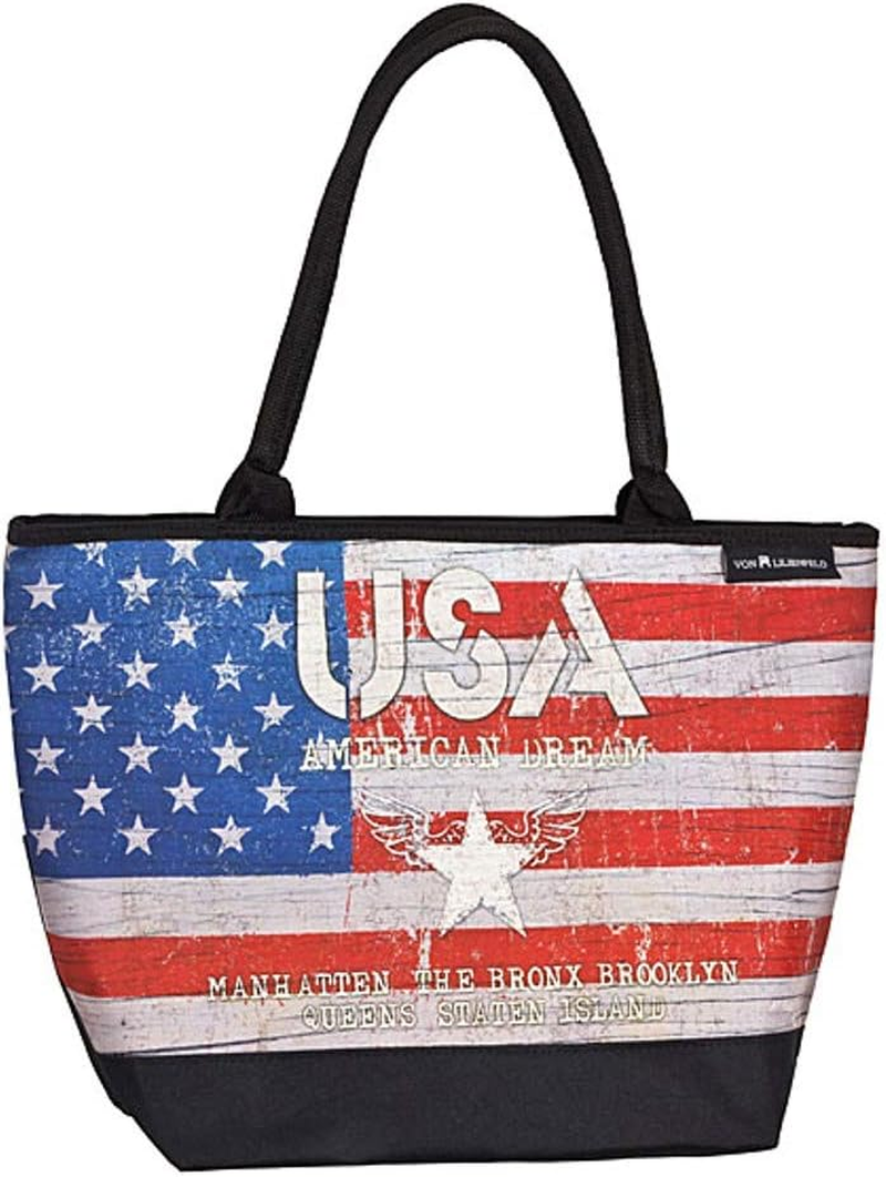VON LILIENFELD Women'S Handbag USA American Dream Shopper Dimensions L 42 X H 30 X D 15 Cm Beach Bag Handbag Office, Multicoloured image number 6
