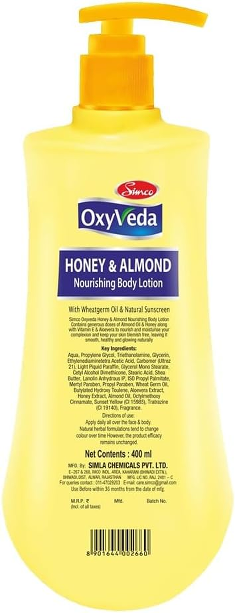 Simco Oxyveda Honey & Almond Nourishing Body Lotion, 500 Ml | Deep Absorbing Body Lotion | Best Body Lotion for Women & Men image number 5