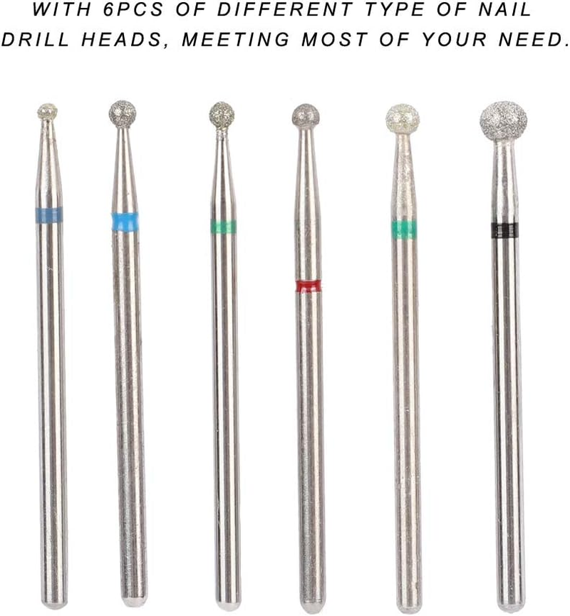 Nail Drill Bit Set, 6Pcs Stainless Steel Nail Drill Heads Manicure Accessories Nail Art File Bits Tools(#3) image number 3