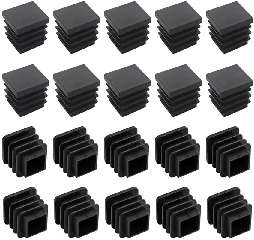 20 PCS 50X50Mm Chair Leg Caps, Plastic End Caps with Durable, Non Slip and Silent for Chair Feet, Table Leg, Pipe