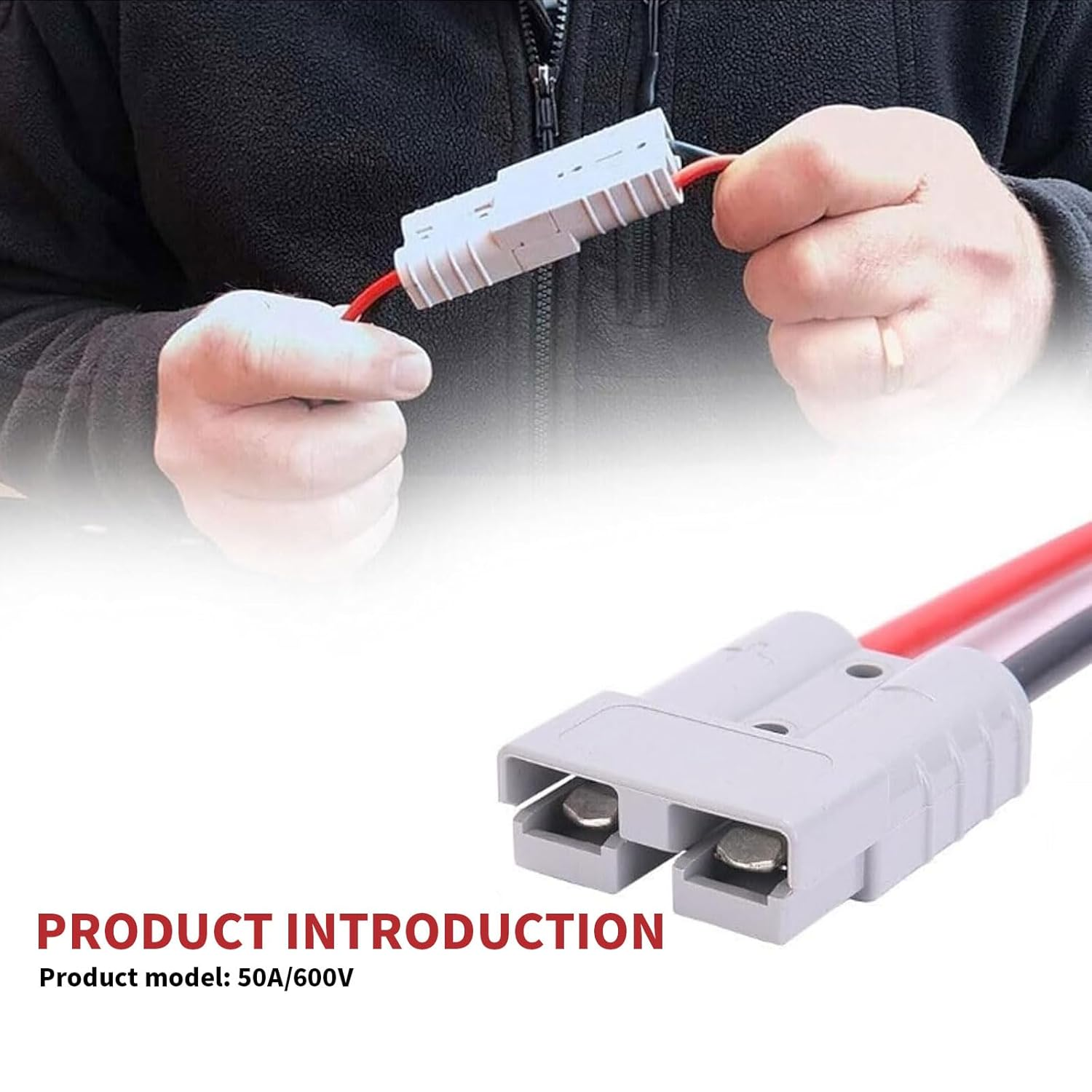 MAEZOE 2Pcs 50A Anderson Plug to Ring Terminal Cable with Fuse Box, Heavy Duty Battery Quick Connect for RV Solar Power and Caravans image number 2