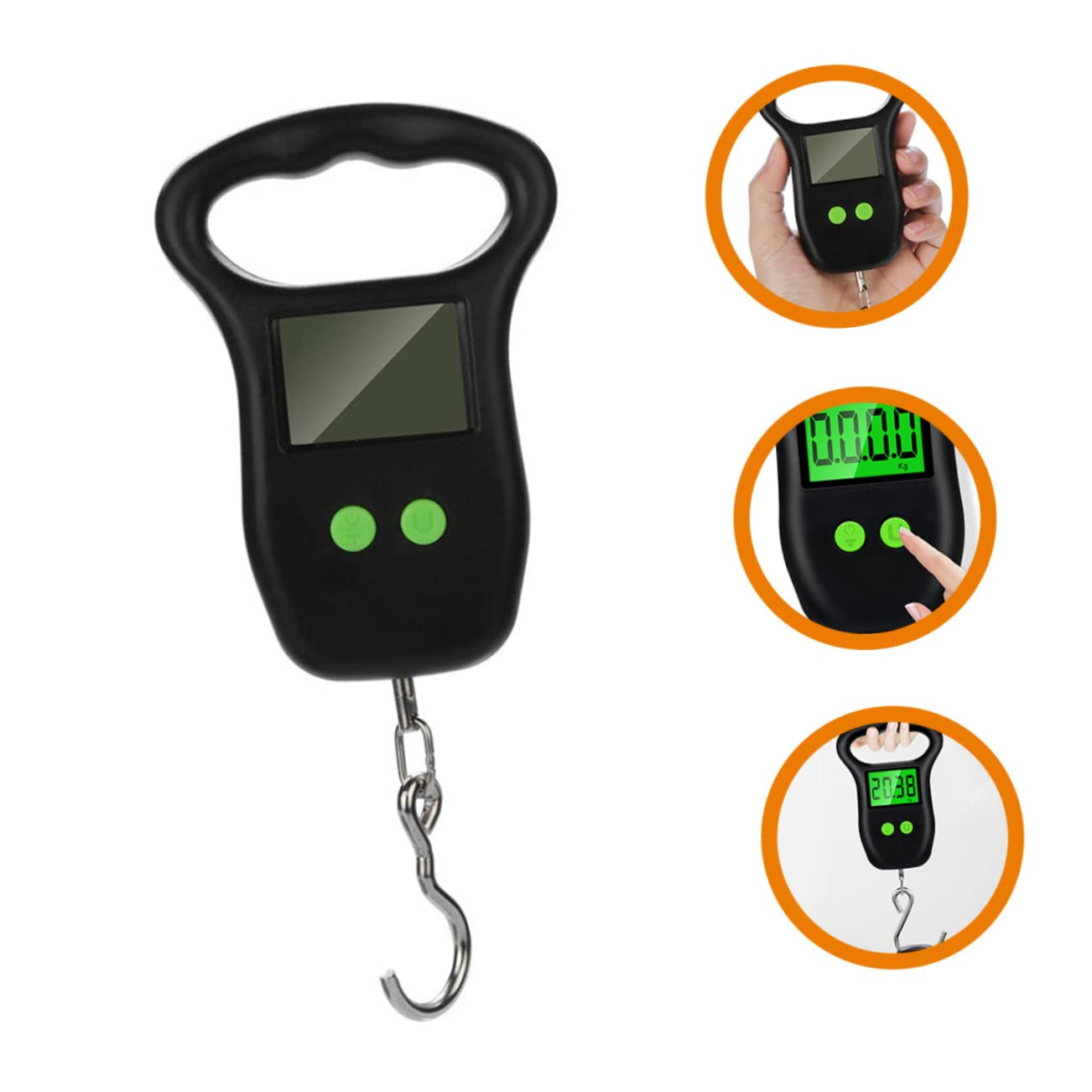 LAPYAPPE Portable Luggage Scale with Hook, 50Kg High Precision Hanging LCD Screen Handheld Travel Suitcase Scale for Weighing Bags and Fishing Gear image number 6