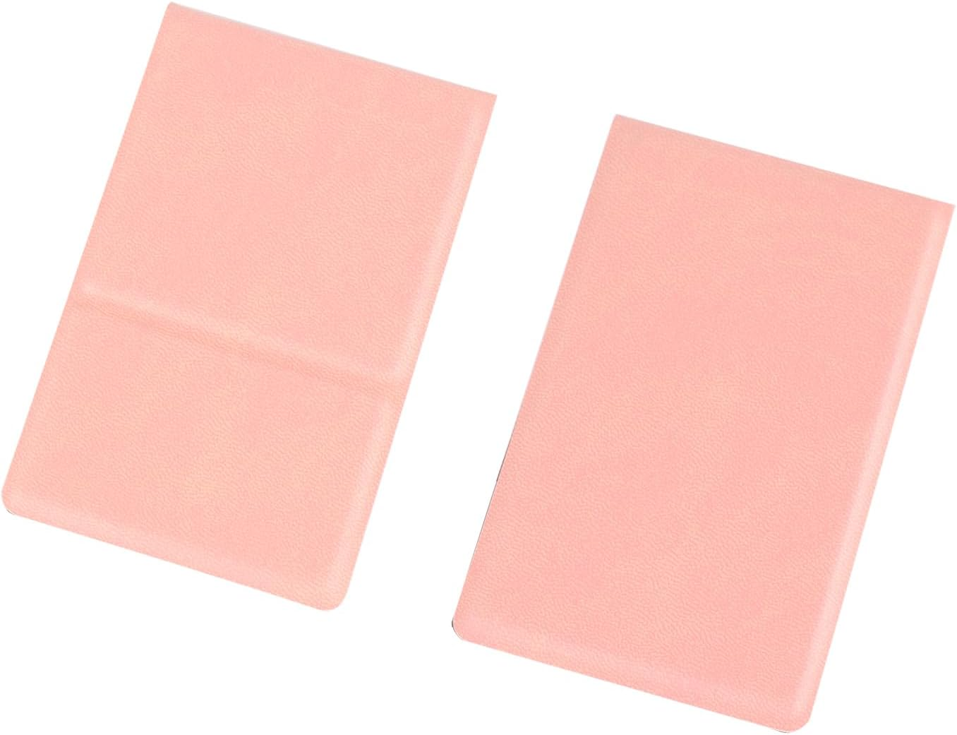 Stainless Steel Compact Mirror with Luxurious PU Leather Case Cover, Unbreakable Travel Makeup Mirror, Folding Pocket Mirror, Portable Purse Mirror, Mini Mirror (Pink) image number 4