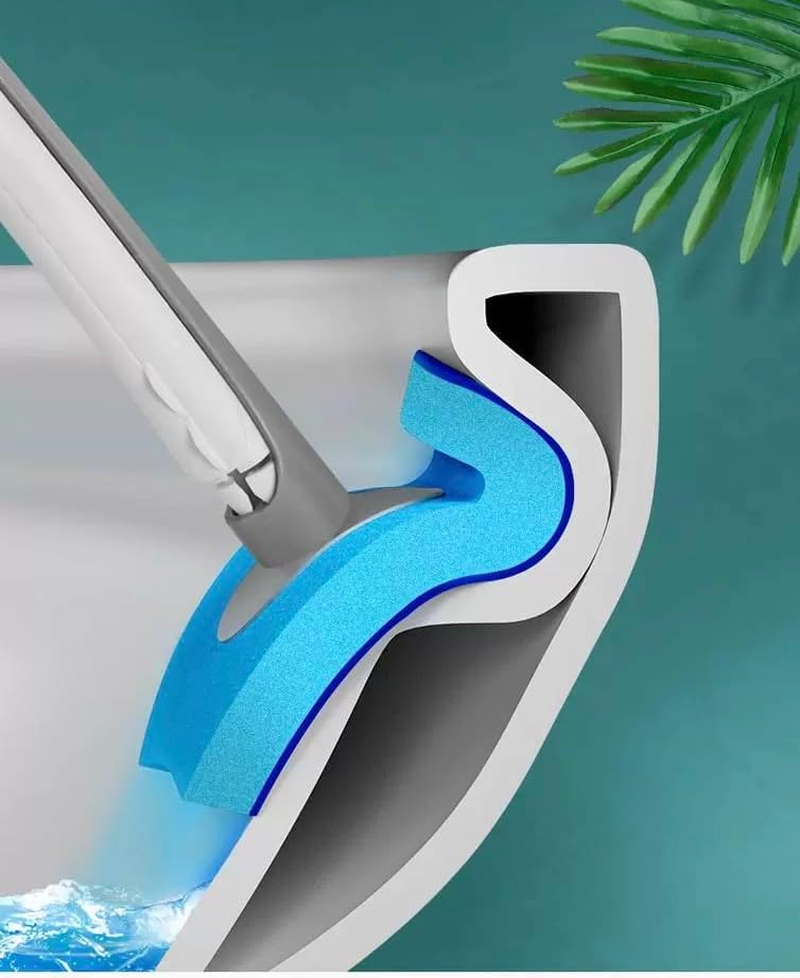 Toilet Cleaning Wand Starter Kit, Touch-Free Toilet Brush, Preloaded Sponges, 10 Ocean Breeze Refills image number 4