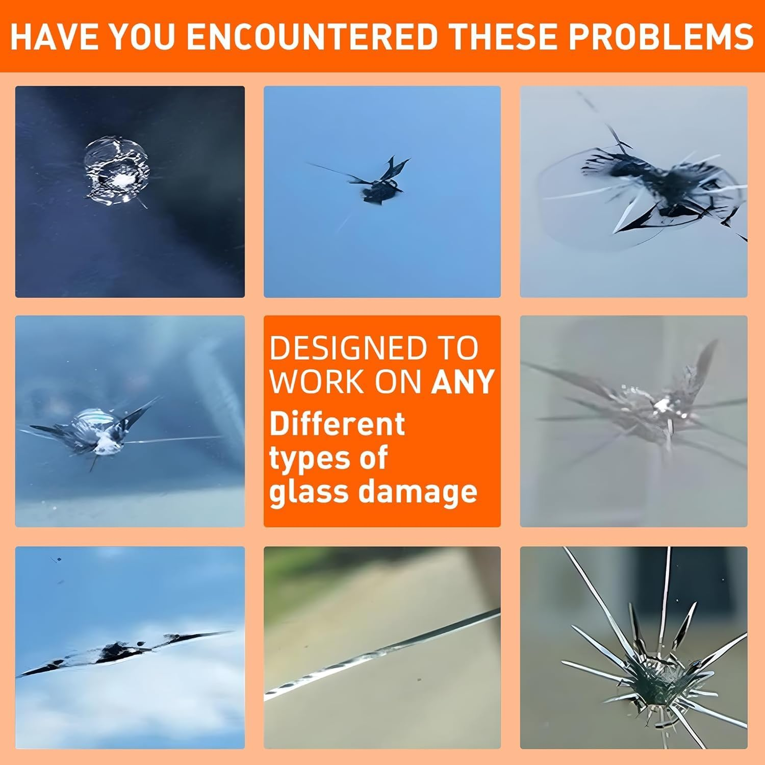 Windshield Repair Kit, Windshield Crack Repair for Chips and Cracks, Glass, Car Windshield Chip Repair Kit Quick Fix for Chips, Cracks, Star Shaped Crack image number 1