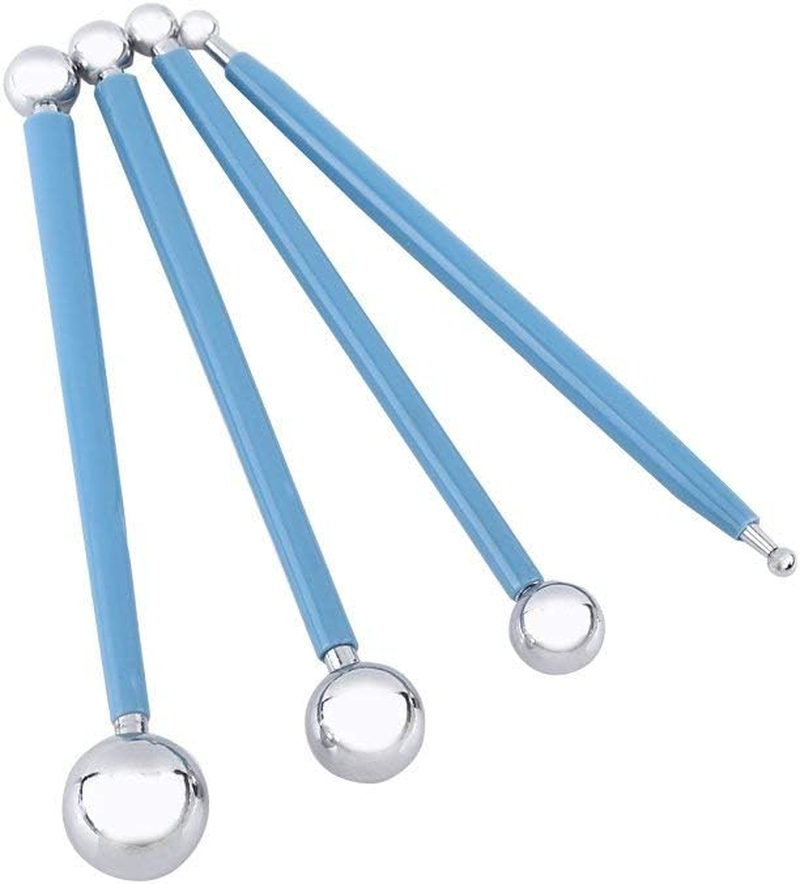 Stainless Steel Ball Stylus Cake Decorating Molding Clay Modeling Tool Kit Pottery Sculpting Smooth Tools, 4Pcs image number 3