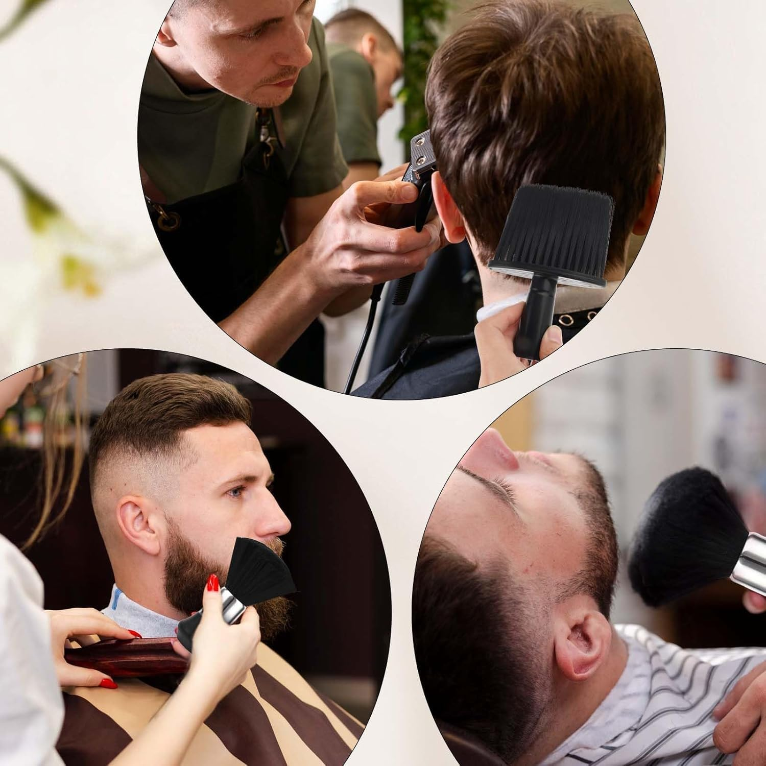 Hair Clipper Cleaning Brush Soft Neck Duster Brush,3Pcs Hair Cutting Brush Soft Barber Trimmer Clipper Cleaner Hairbrush,Hair Clipper Cleaning Brush Soft Neck Duster Brush Hair Cleaning Dusting Brush