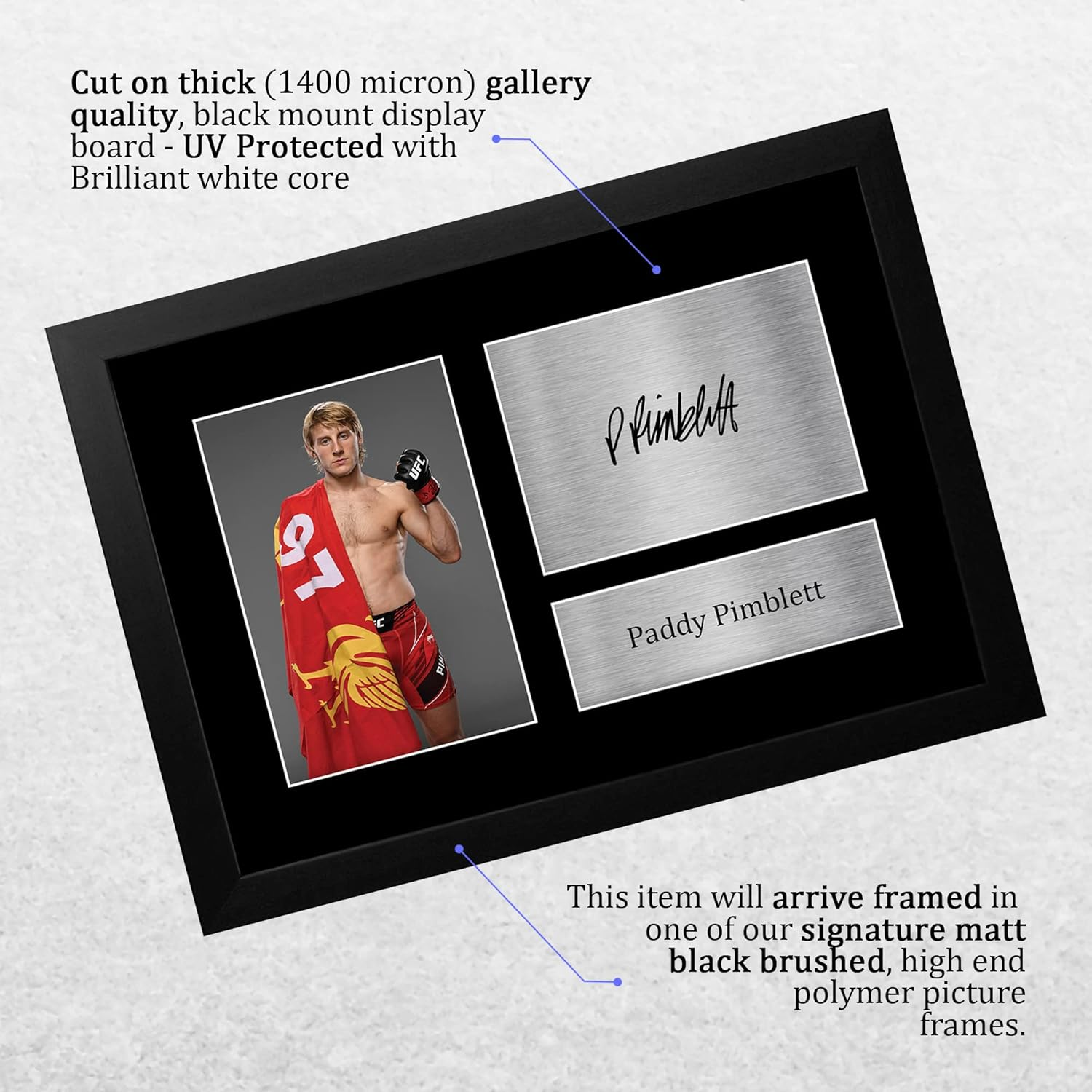 HWC Trading FR A4 Paddy the Baddy Pimblett UFC Gifts Printed Signed Autograph Picture for UFC Memorabilia Fans - A4 Framed image number 2