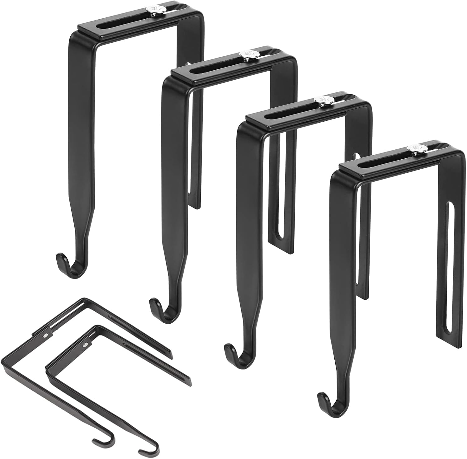 4 Pack Adjustable Cubicle Hooks Metal over the Door Mirror Hooks Cubicle Hangers Universal Door Hangers for Hats, Fit Panels with 1.4" to 3.5" Thickness (White)