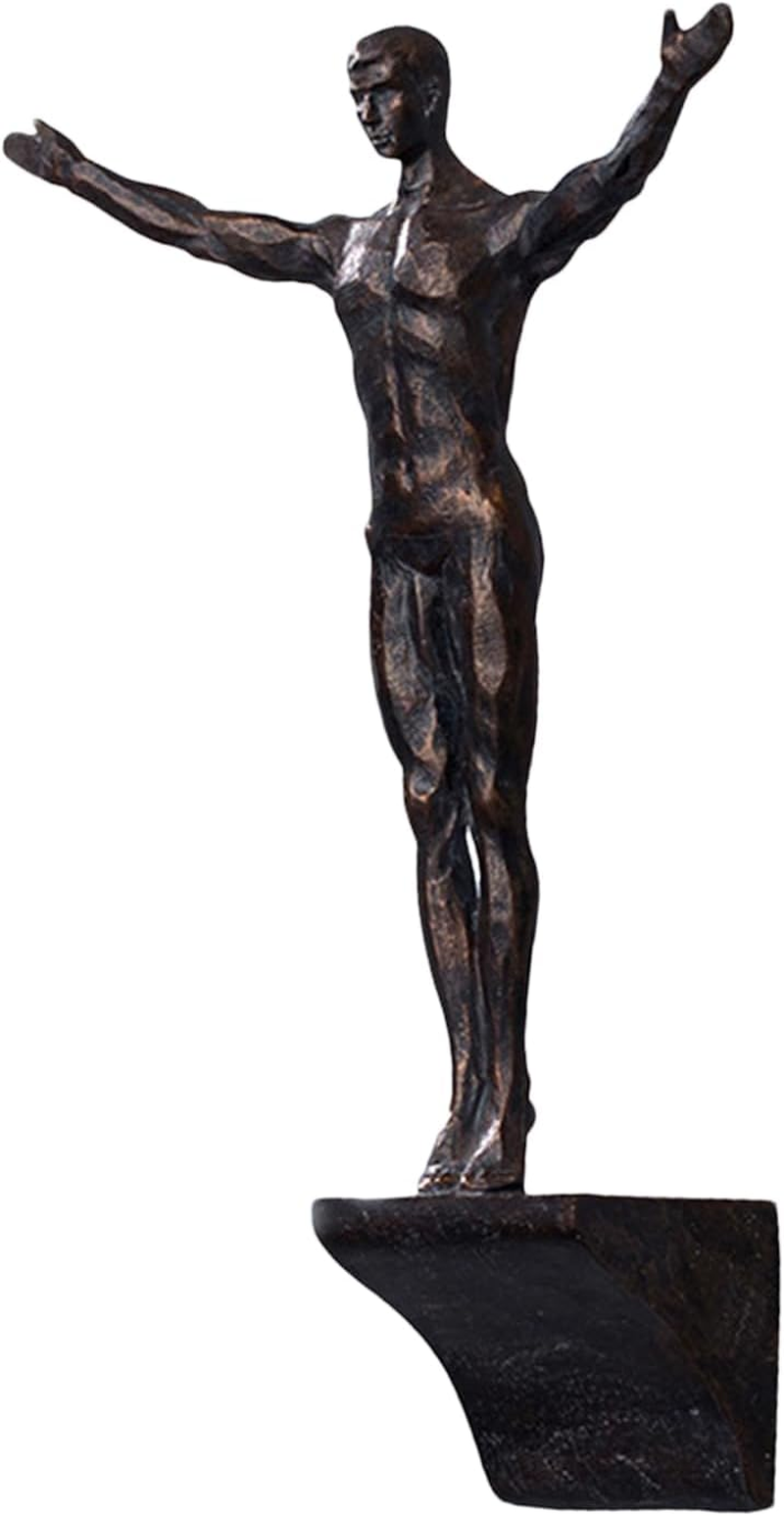 Climbing Man Wall Sculpture | Decorative Resin Modern Wall Art - Unique Wall Art for Bedroom Living Room Kids Room, Modern Art, Perfect Home Decor Pochy