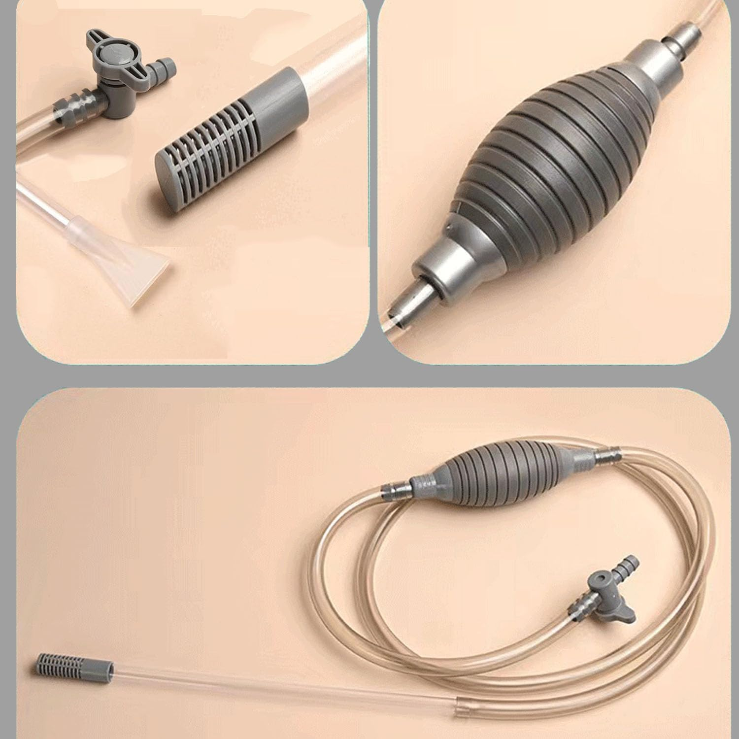 Shengsenfu Aquarium Gravel Cleaner Water Changer Vacuum for Fish Tank Cleaning Tools Siphon Universal Quick Pump Aquarium Water Changing Sand Cleaner for Aquarium Water Filter Fish Tank Cleaner (Blue) image number 5