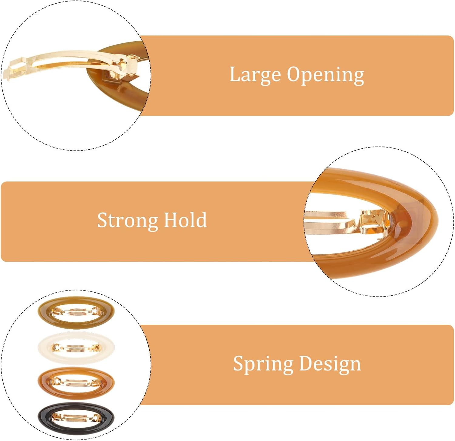 Srotmirw Women'S Hair Clips, Pack of 4 Oval Shaped Hair Accessories for Women and Girls to Choose From