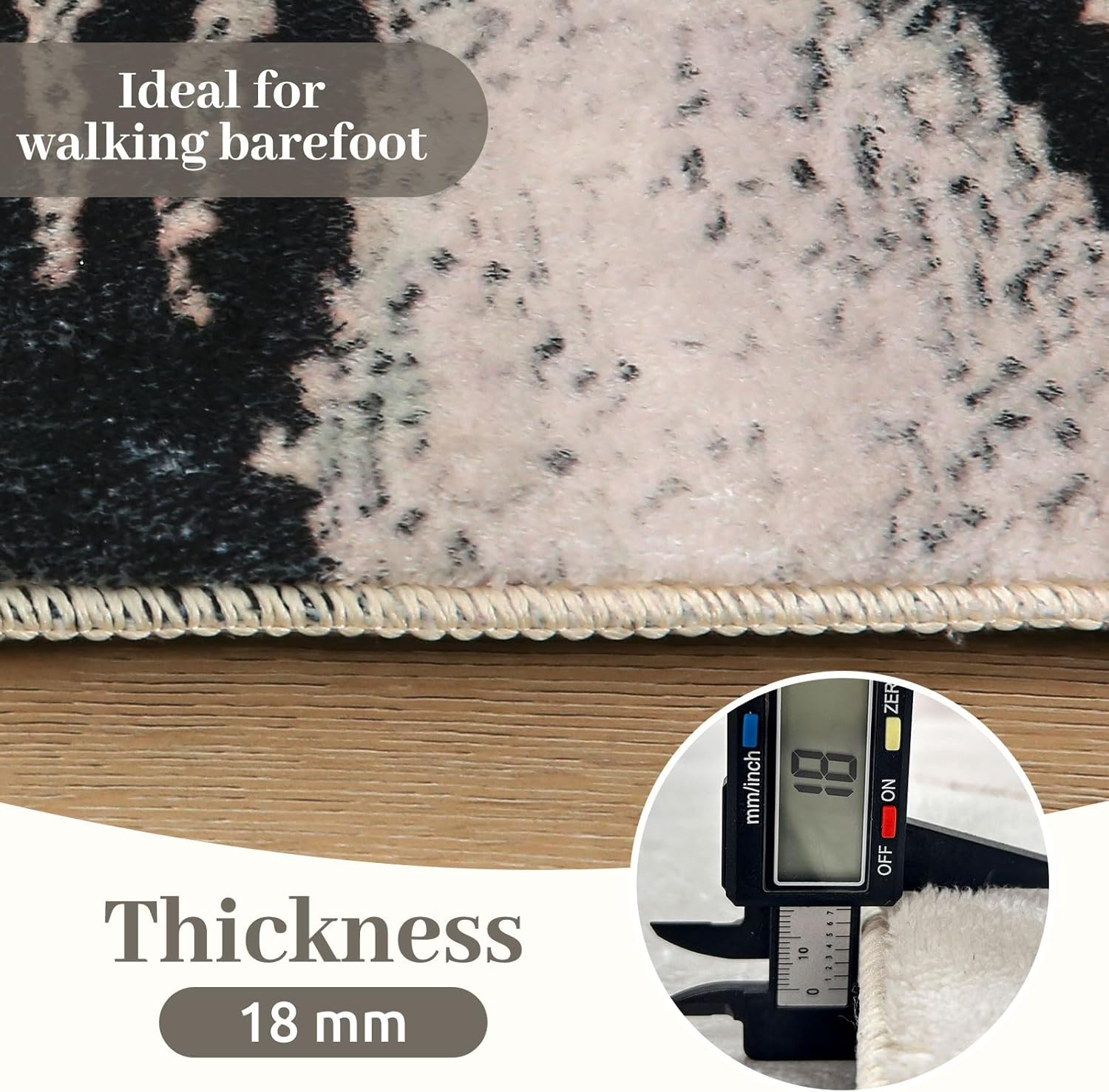 Area Rugs Soft Modern Rug Carpet Geometric Stripe Rug Non Slip Cashmere Rug for Bedroom Living Room Floor Mat(Beige, 80 * 120Cm) image number 2