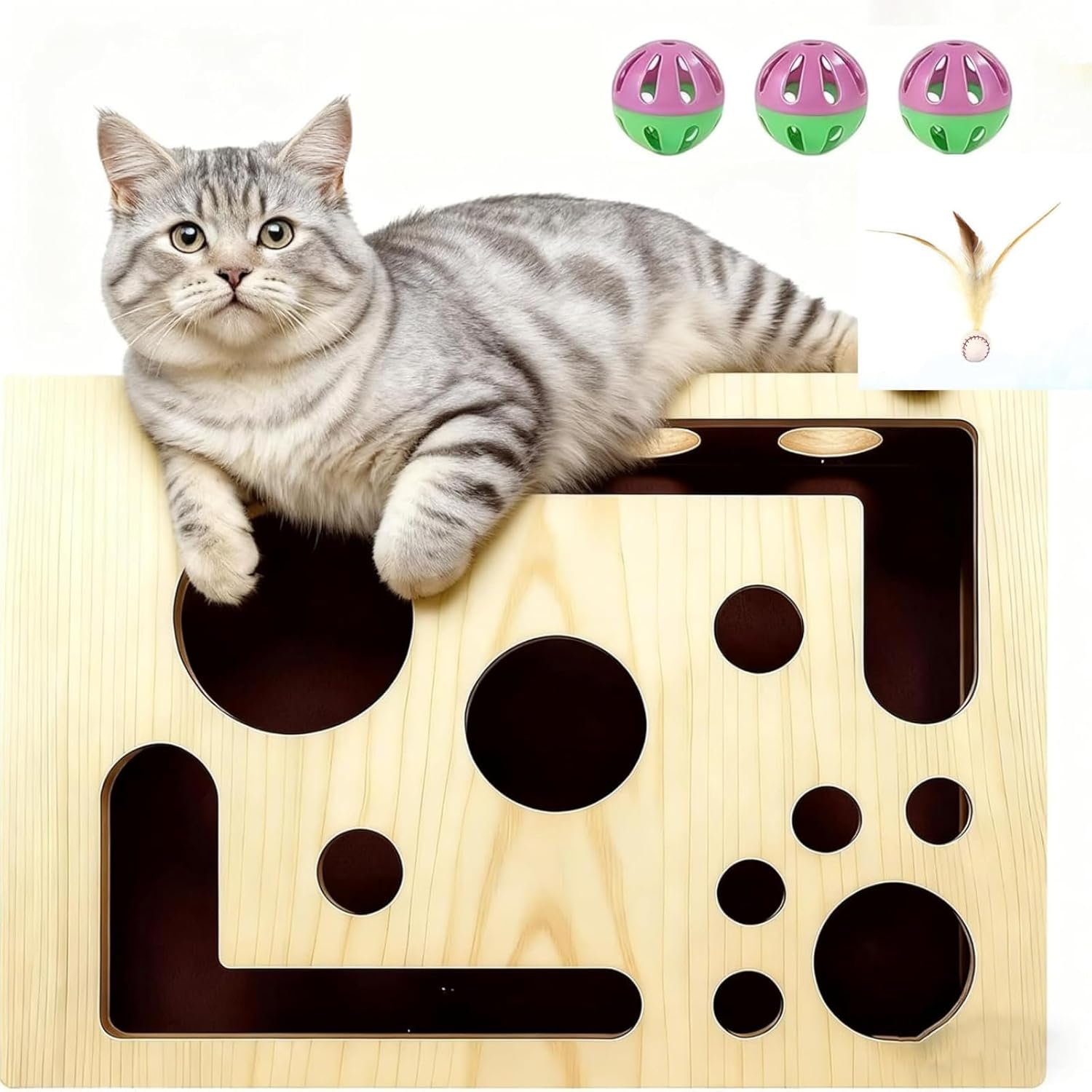 Cat Nail File Enrichment Box, Cat Scratch Puzzle Enrichment Box, No More Nail Clipping & Keep Furniture Away from Claws, Stress-Free Alternative to Claw Clippers & Grinders image number 2