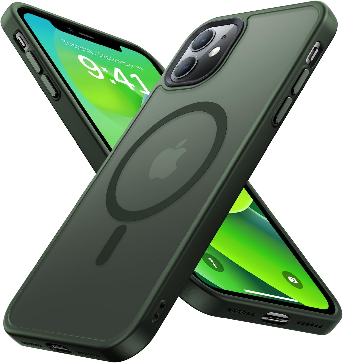 Olialia Strong Magnetic Case for Iphone 11, [Compatible with Magsafe] [Military Drop Protection] Skin-Friendly Touch Shockproof Protective Slim Phone Cover 6.1 Inch, Black