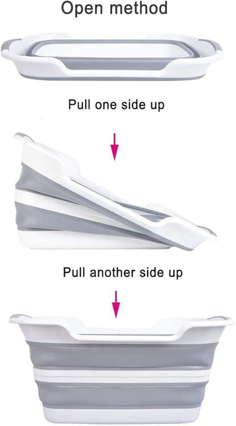 Multi-Functional Collapsible Dog Bathtub with Drainage Hole, Portable Foldable Small Pets Bathtub, Washing Tub Bathing Tub for Puppy Small Dogs Cats (Gray) image number 3