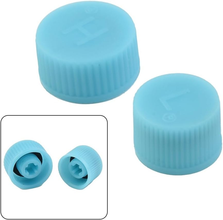 2Pcs Blue Replacement Valve Caps,For Car Air Conditioning, Leakproof R134A AC System Charging Port Caps (High and Low Pressure) Valves, Automotive Replacement Air Conditioning Valves,Air Conditioning image number 2