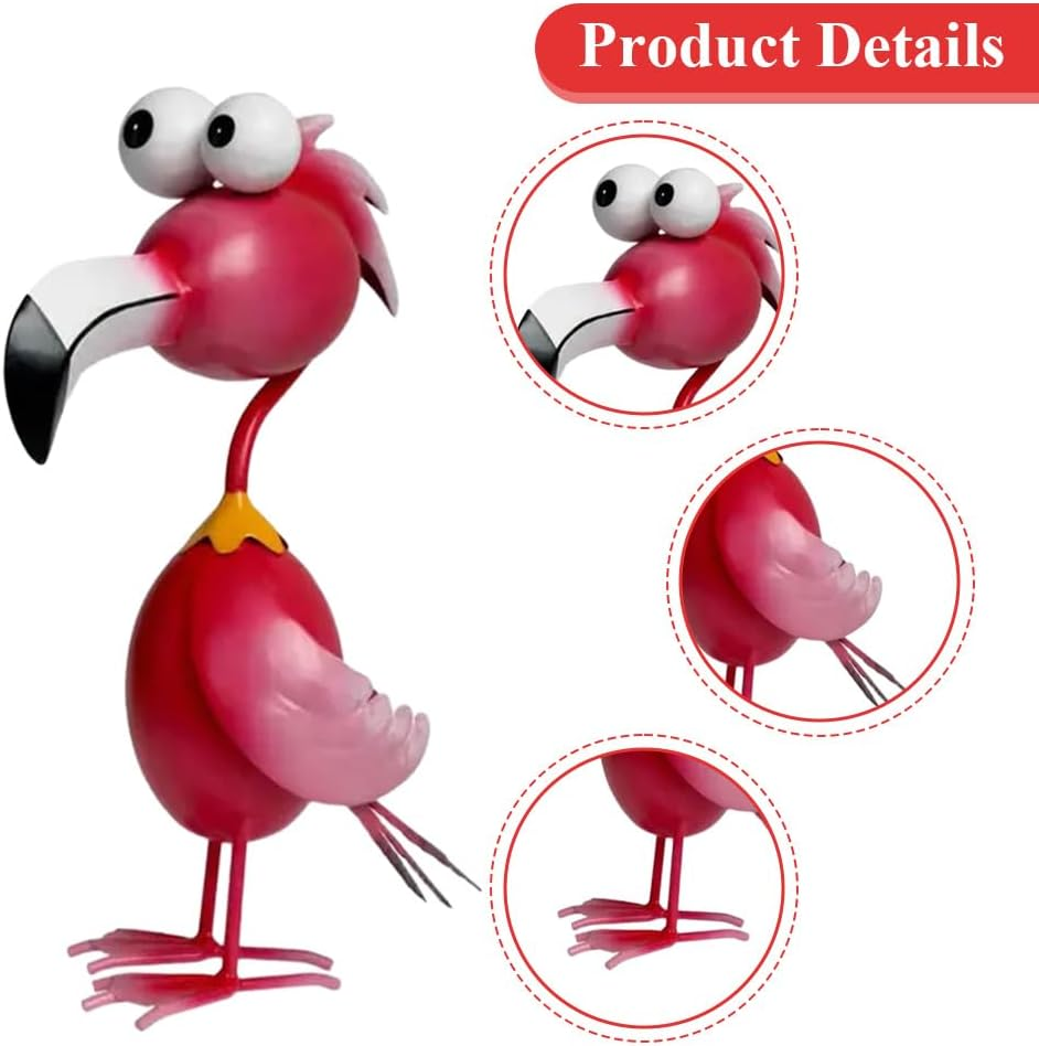 Flamingo Decor,Pink Flamingos Yard Decorations,Outdoor Garden Statue,Metal Flamingos Statue,For Yard Patio Backyard Porch,Parties Decorations,Lawn Ornaments image number 6