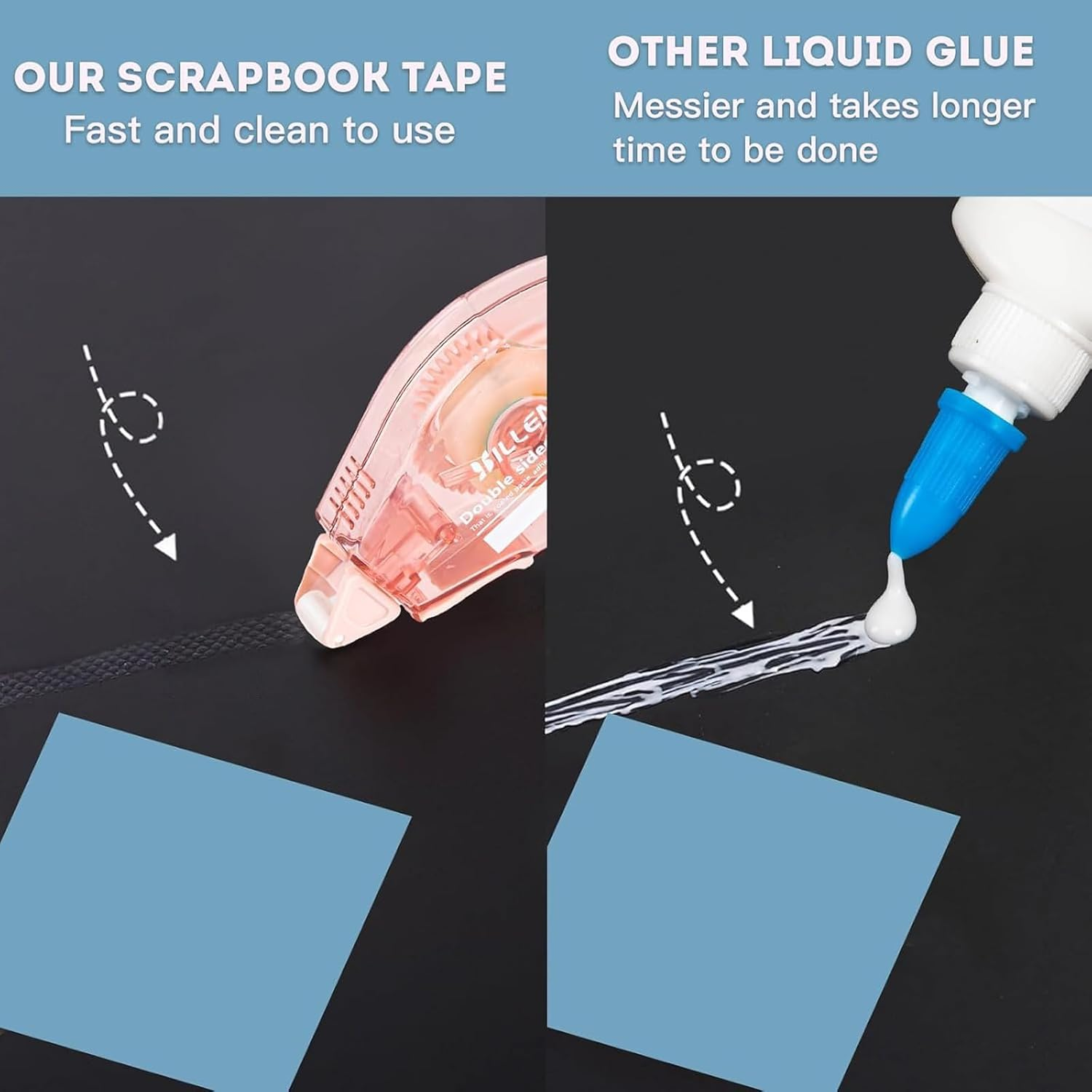 8 Pack Double Sided Tape Roller Glue Tape Roller Double-Sided Adhesive Tape Runner, for Crafting,Photo,Cards,Journal image number 3