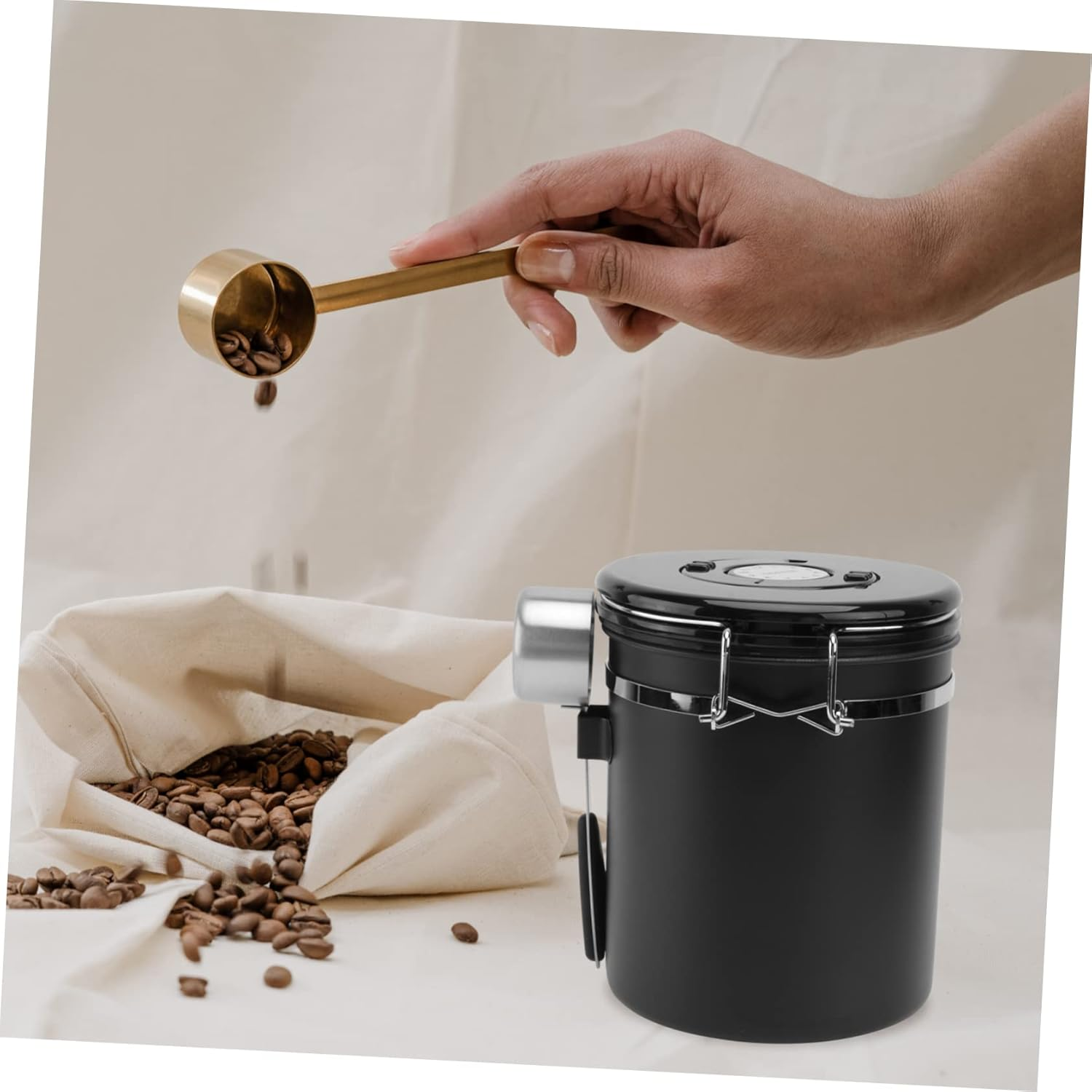 CIYODO Coffee Bean Storage Jar Sealed Canister Food Storage Container for Home Airtight Lid for Coffee Beans image number 5