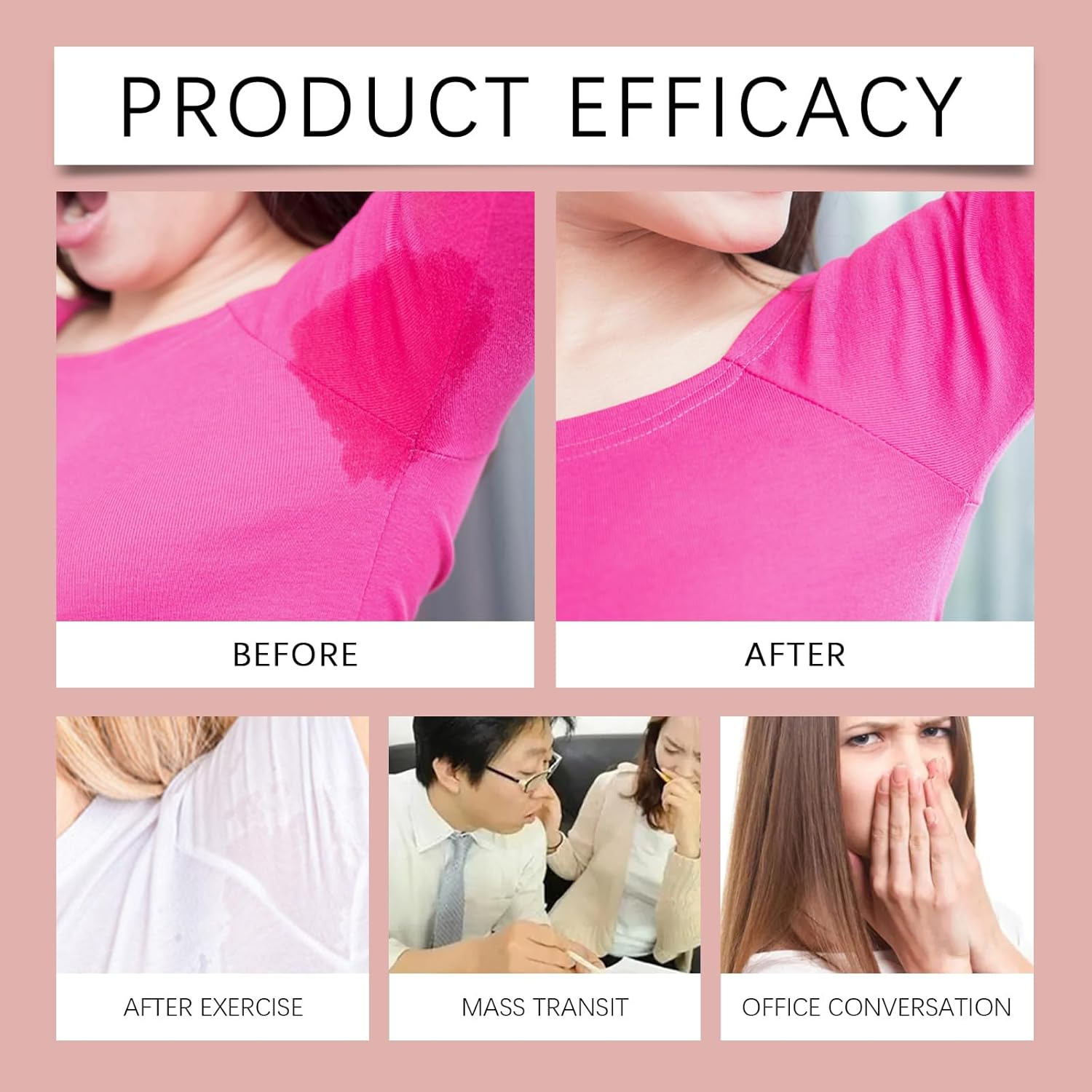 Natural Deodorizing Body Stick with Rose, Sweating under the Armpit to Removes Odors, Portable Odor Control for Underarms, Deodorant Antiperspirant Stick, Body Deodorizing (3Pcs)