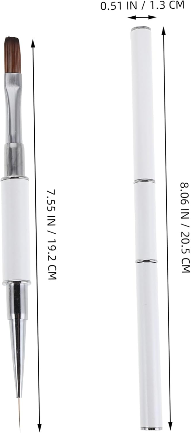 3Pcs Double Ended Nail Art Brushes Fine Detail Liner Pens for Precise Line Drawing and Gradient Effects Versatile Nail Brush Tools for Salon and Personal Manicure Designs - White image number 5