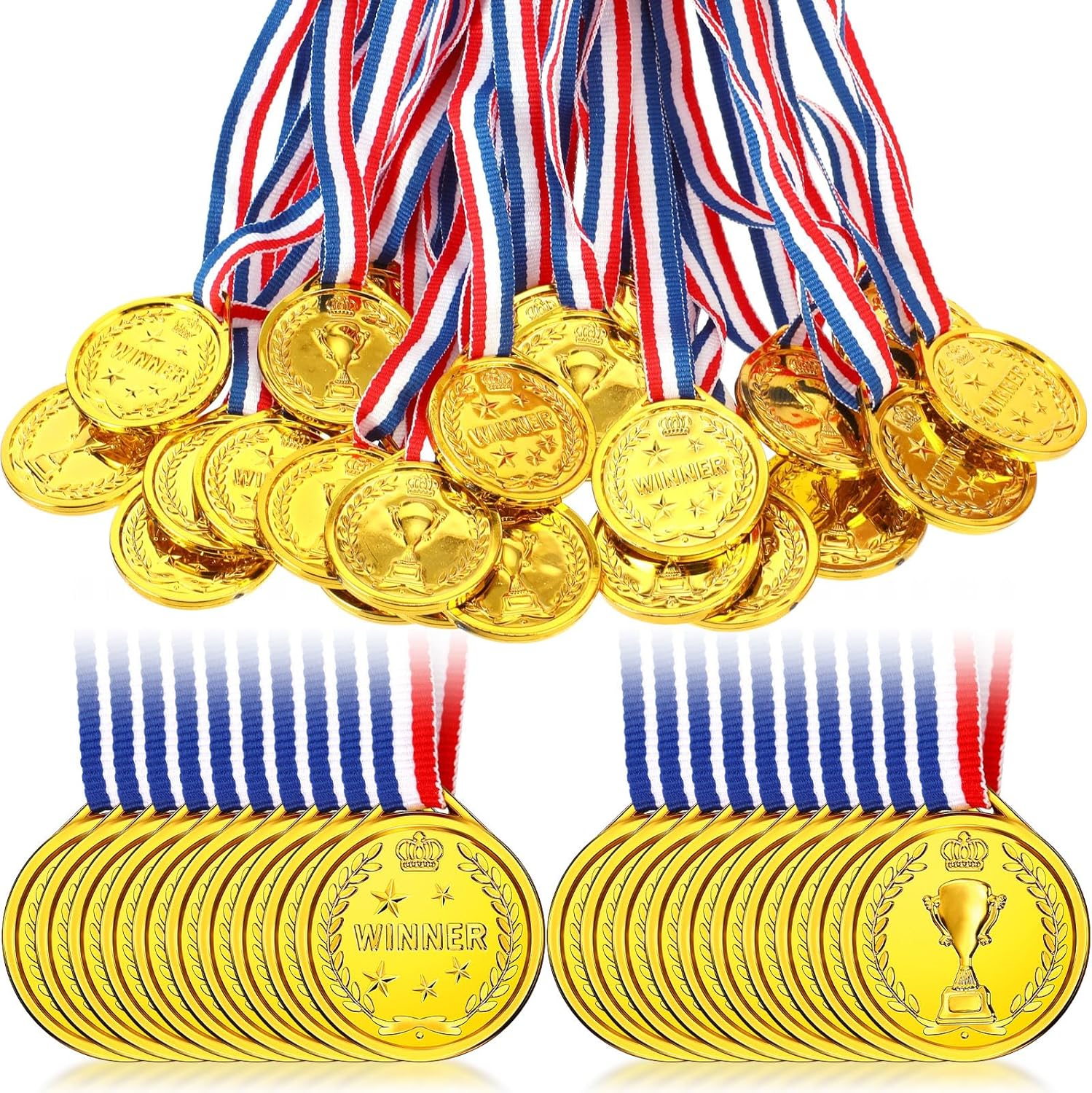Gejoy 30 Pieces Gold Plastic Winner Award Medals, Award Medals, Gymnastics Field Day Awards Medals for Sports, Competition, Talent Show, Spelling Bee Birthday Party Favors Gifts image number 6