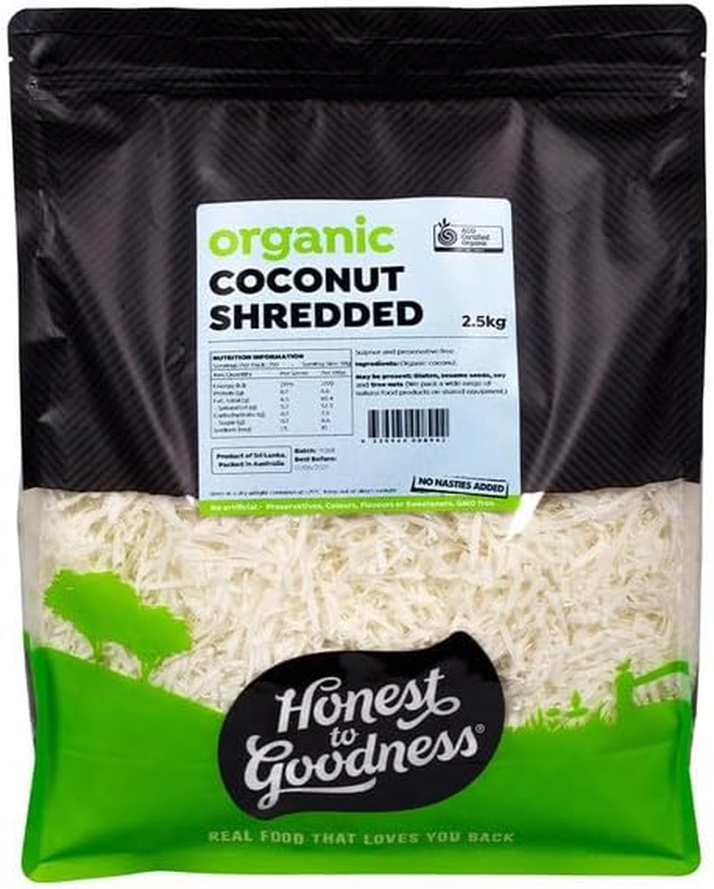 Honest to Goodness Organic Coconut Shredded, 2.5 Kg - Crafted from the Finest Organic Coconut Flesh. Simply Dried and Shredded, Preserving Their Natural Flavor and Aroma. image number 5