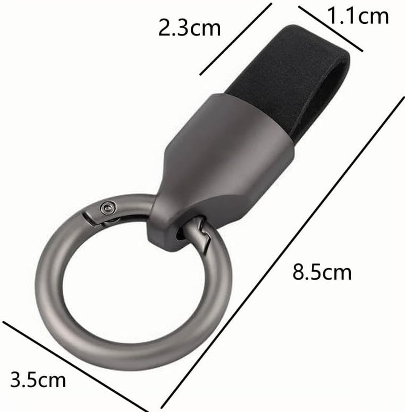 Leather Car Key Chain Clip with Zinc Alloy Buckle and Keyrings - Multifunctional Key Fob Holder for Men and Women. image number 4