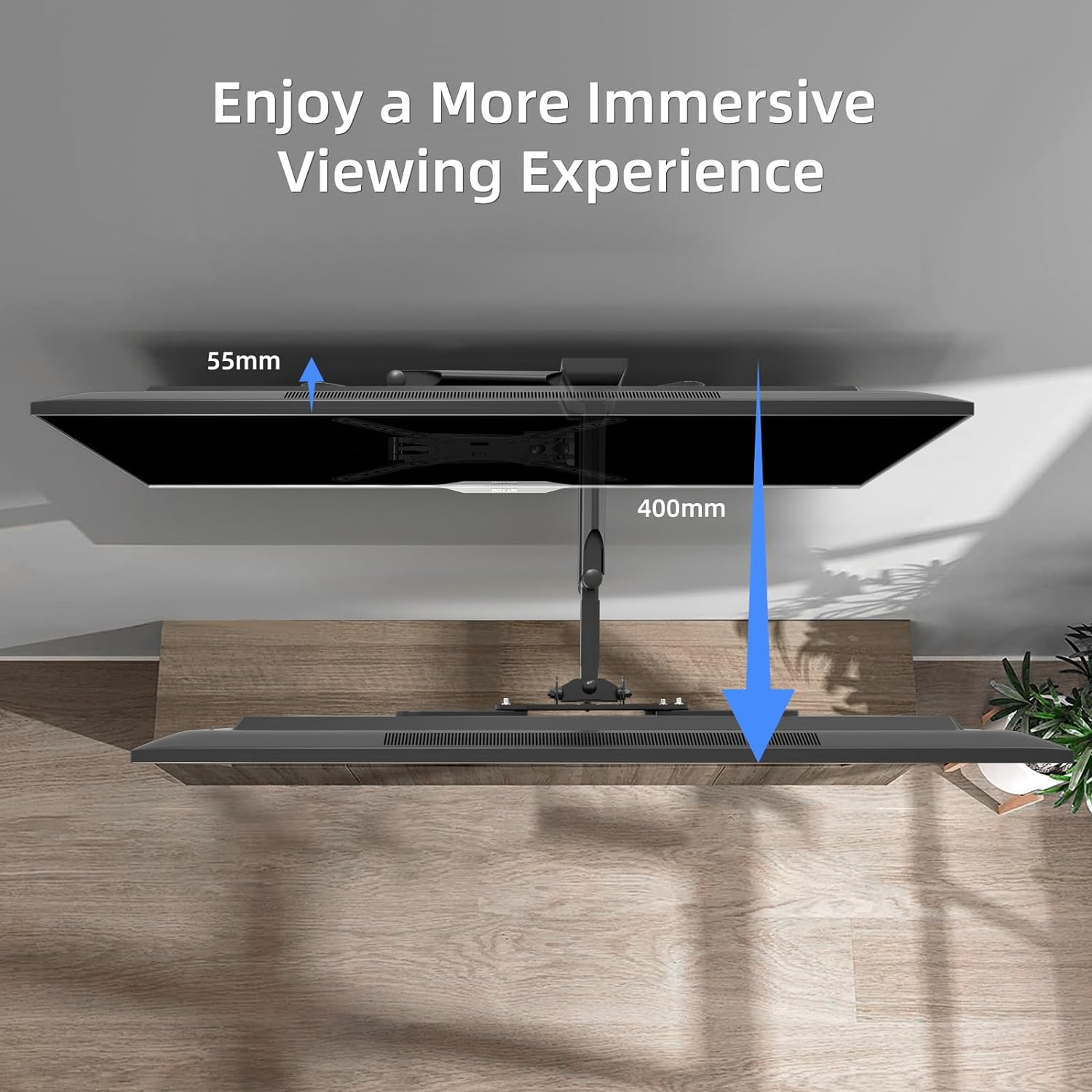 Suptek Adjustable TV Wall Mount Swivel and Tilt TV Arm Bracket for Most 32-55 Inch LED, LCD Monitor and Plasma Tvs up to 70Lbs VESA up to 400X400Mm (MAFD-L400) image number 2