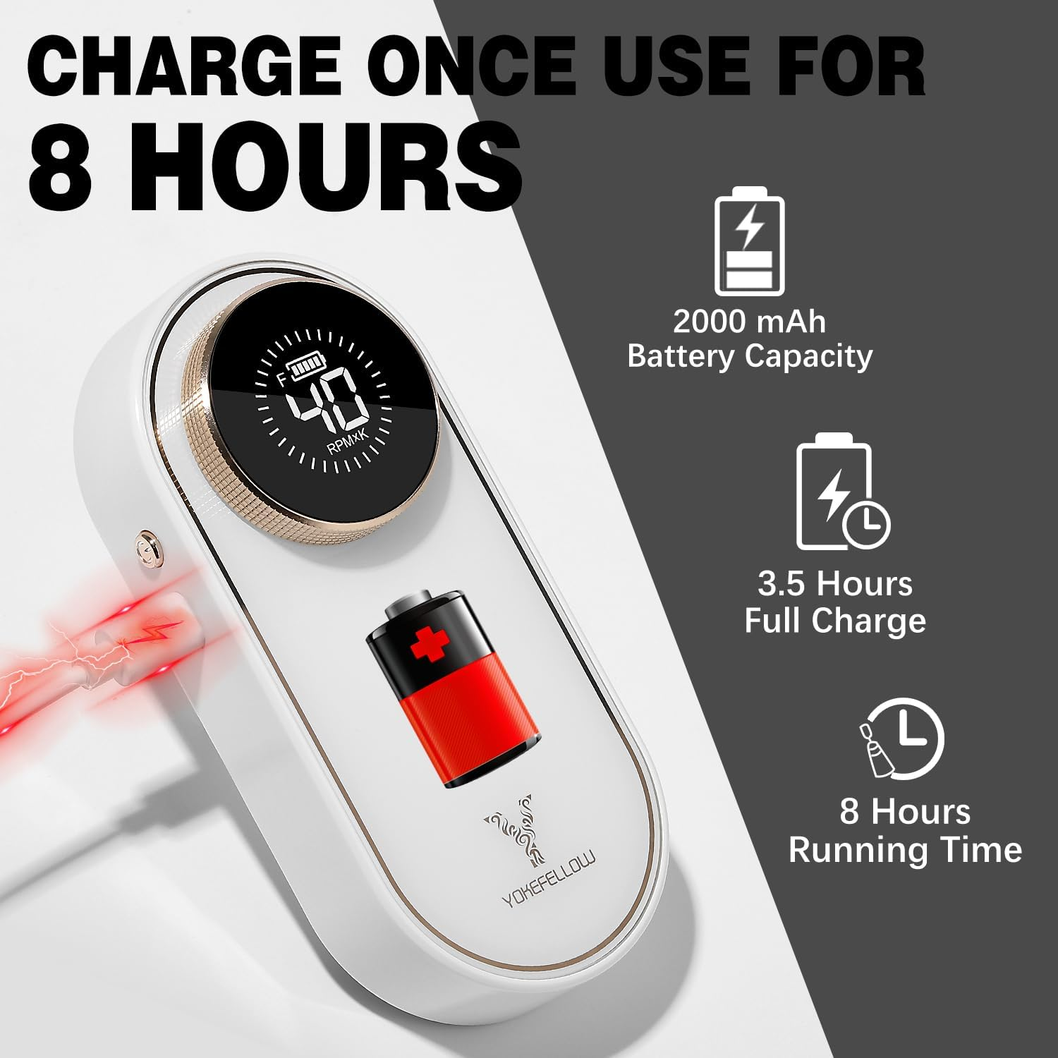 Yokefellow 40000 RPM Cordless Nail Drill, Rechargeable Portable Nail File for Acrylic Nails, 17 Drill Bits, Ideal for Beginners & Home Use,Uk image number 4