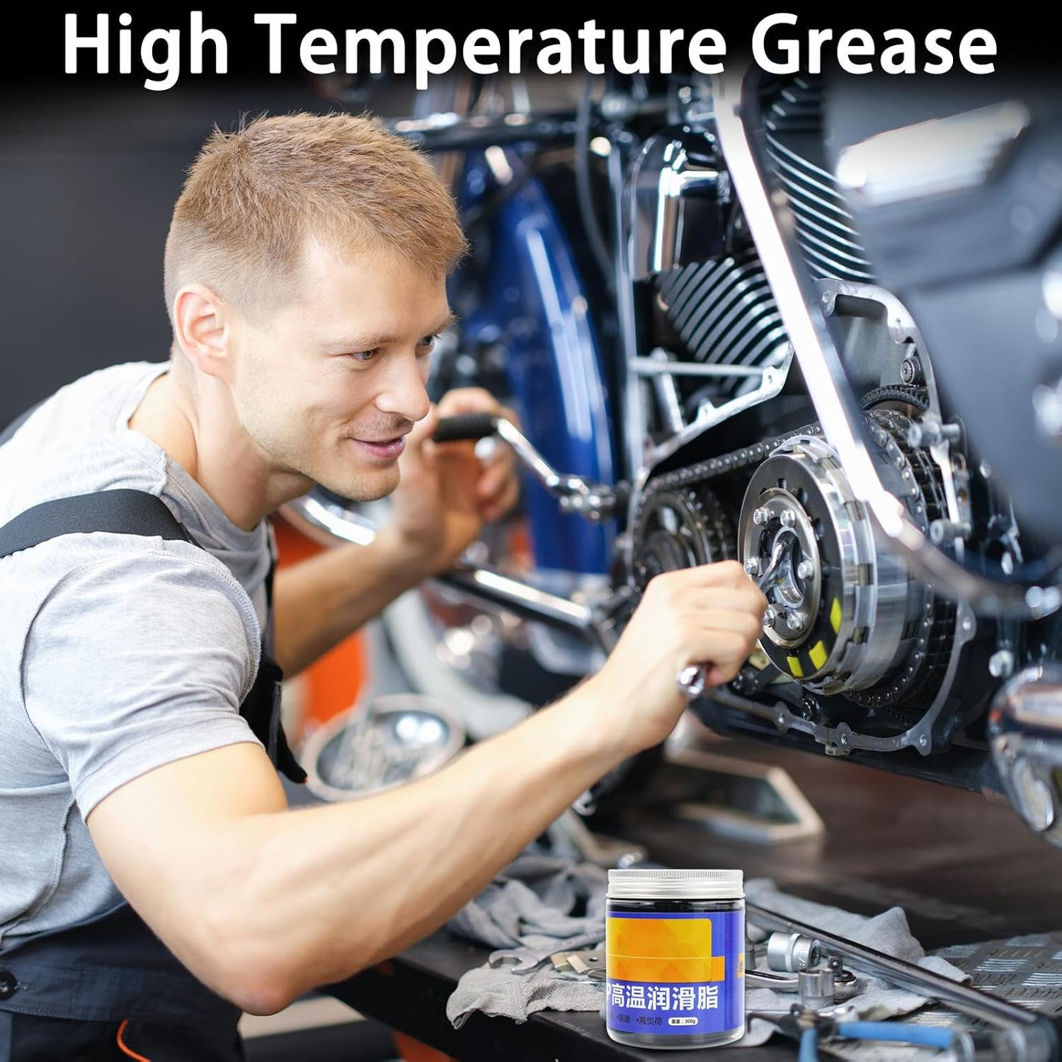 Wheel Bearing Grease | High Speed Bearing Grease 300G,Car Lubricating Oil High-Temperature Butter for Daily Mechanical Hinges Chains Brake Engines Motors Home Garage Hammer image number 5