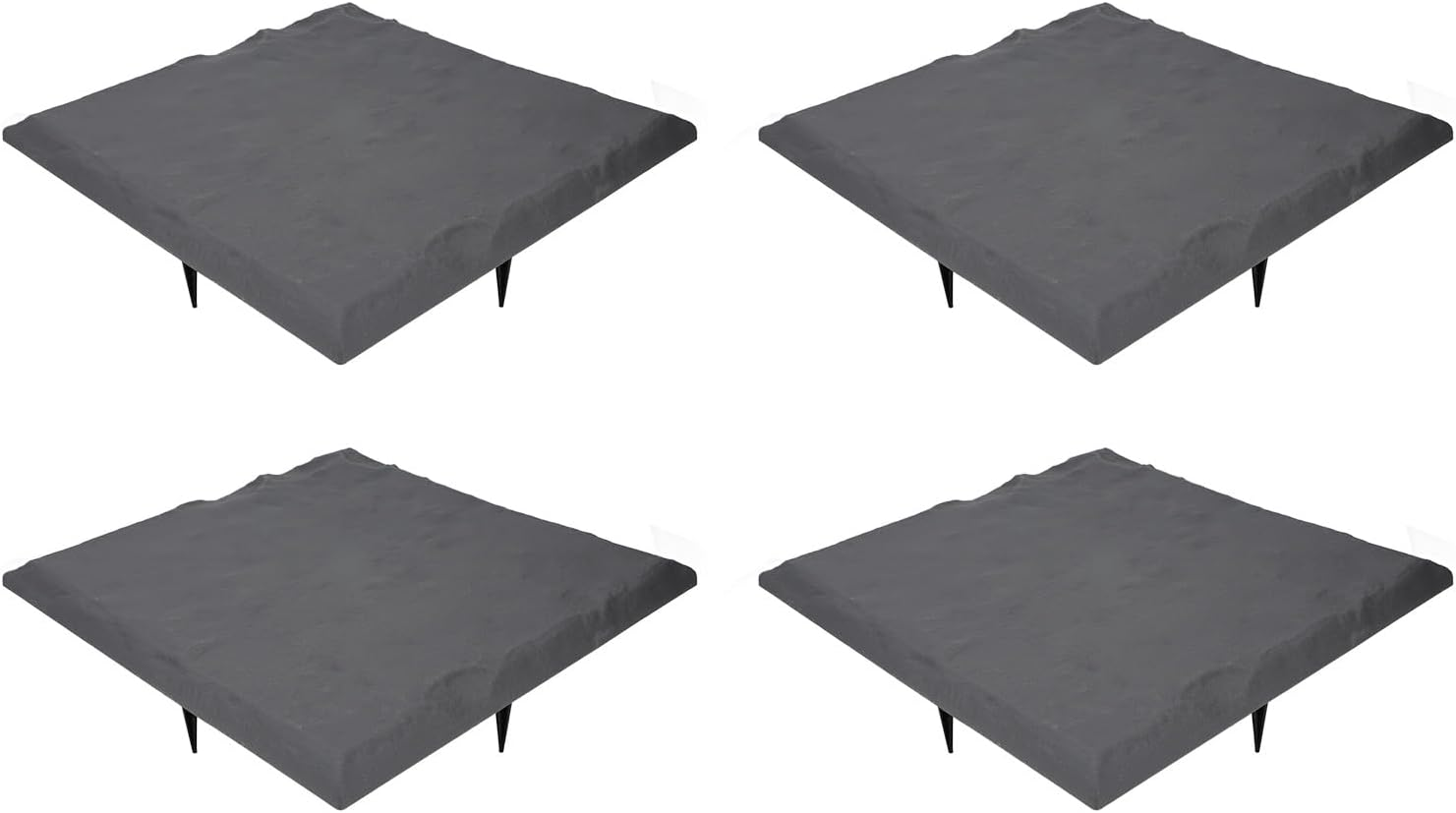 Bewinner Garden Stepping Stones Outdoor with Ground Stakes, Polypropylene Resin Weatherproof Decorative Stepping Stones Outdoor for Lawn (Quadrate)