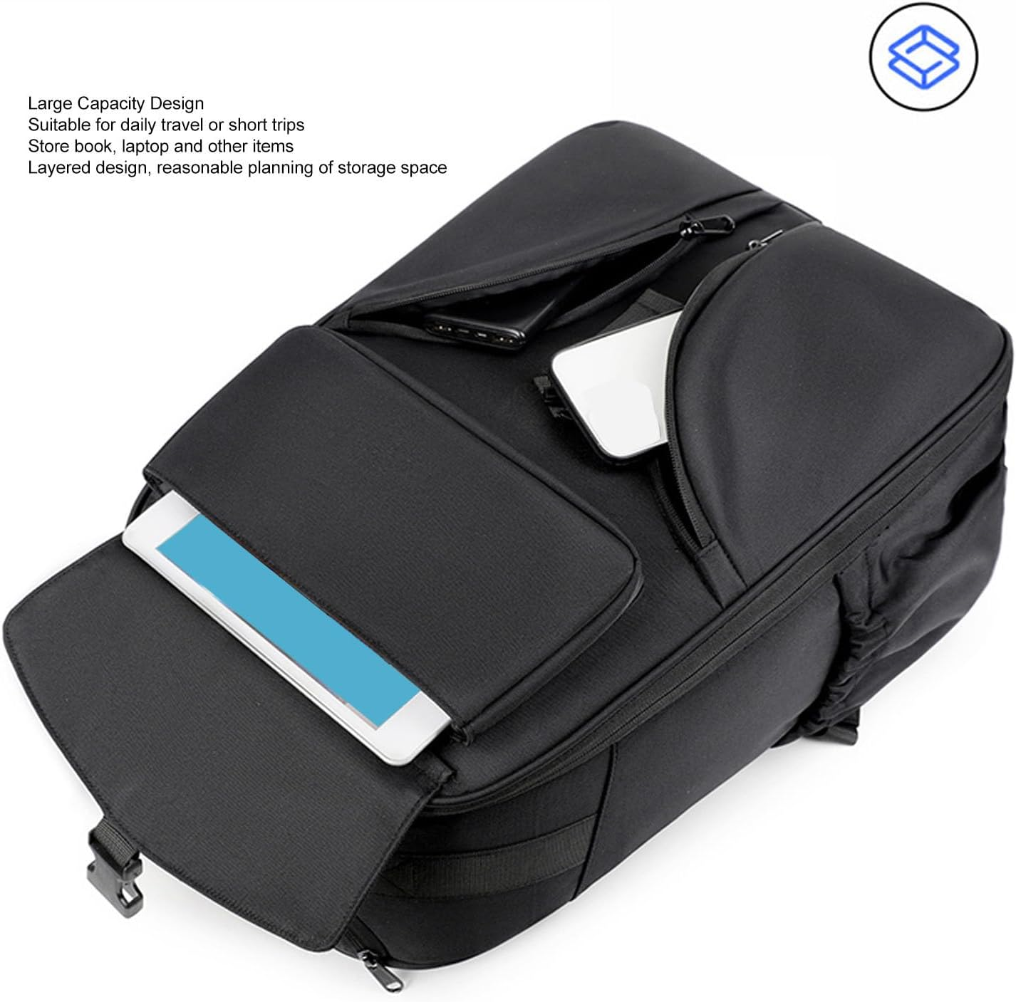 30L Travel Backpack with Wheels, Vacuum Compression Large Travel Laptop Backpack with 15.6 Inch Laptop Compartment & Air Pump for Men Women Adults image number 2