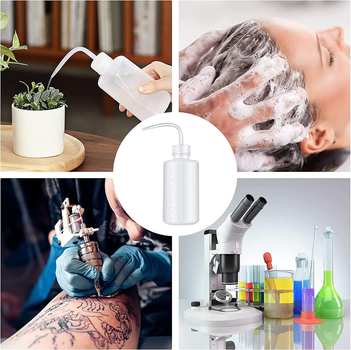 1Pcs 250 ML Plastic Satety Lash Cleaning Tatoo Wash Bottles 2PCS Nose Blackhead Facial Cleaning Shampoobrush for Eyelash Extension Supplies (White Bottle+Cleaning Brush) image number 4