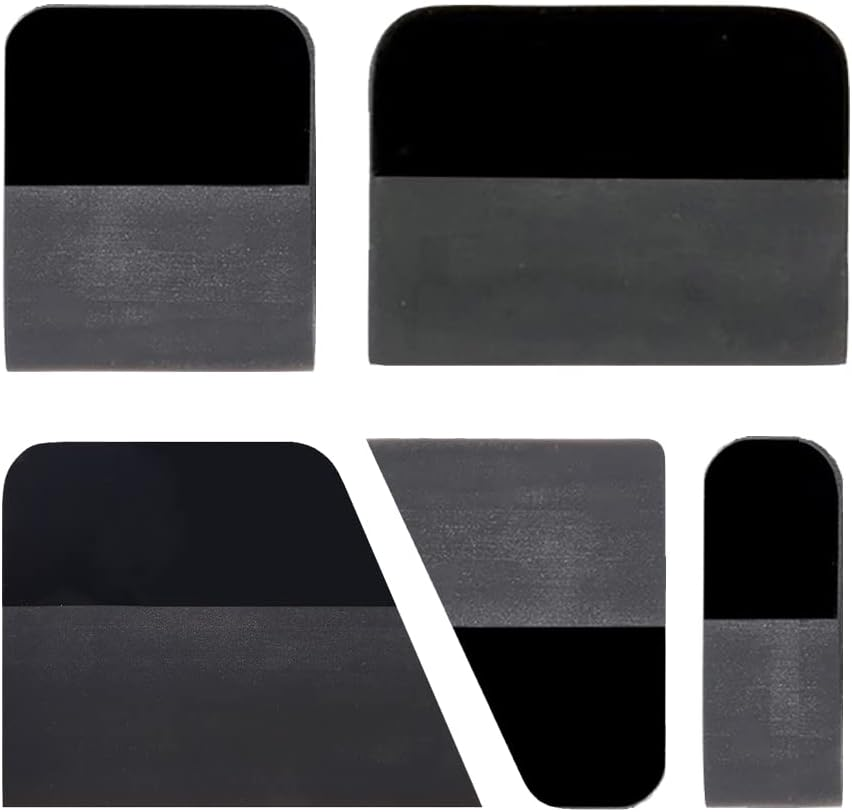 5 Pcs PPF anti Scratch Rubber Squeegee for Soft Car Tools Auto Silicone TPU Coating Scraper for Vinyl Wrap Protection Film Window Tint Paint Windshield Cleaning Kit (Green)