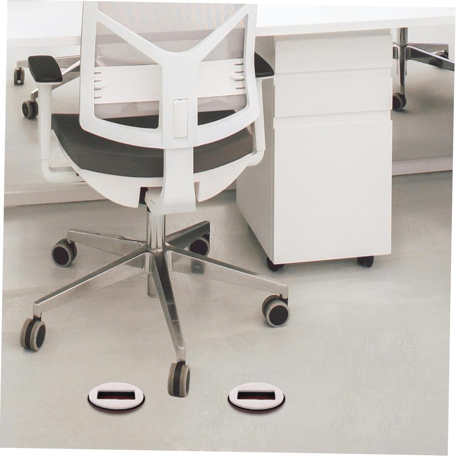 Iplusmile 5Pcs Slip Mat Felt Pads for Chair Wheels Rolling Chair Wheel Stopper Fits Hardwood Tile and Carpet Floors for Home and Office Use - Brown image number 6