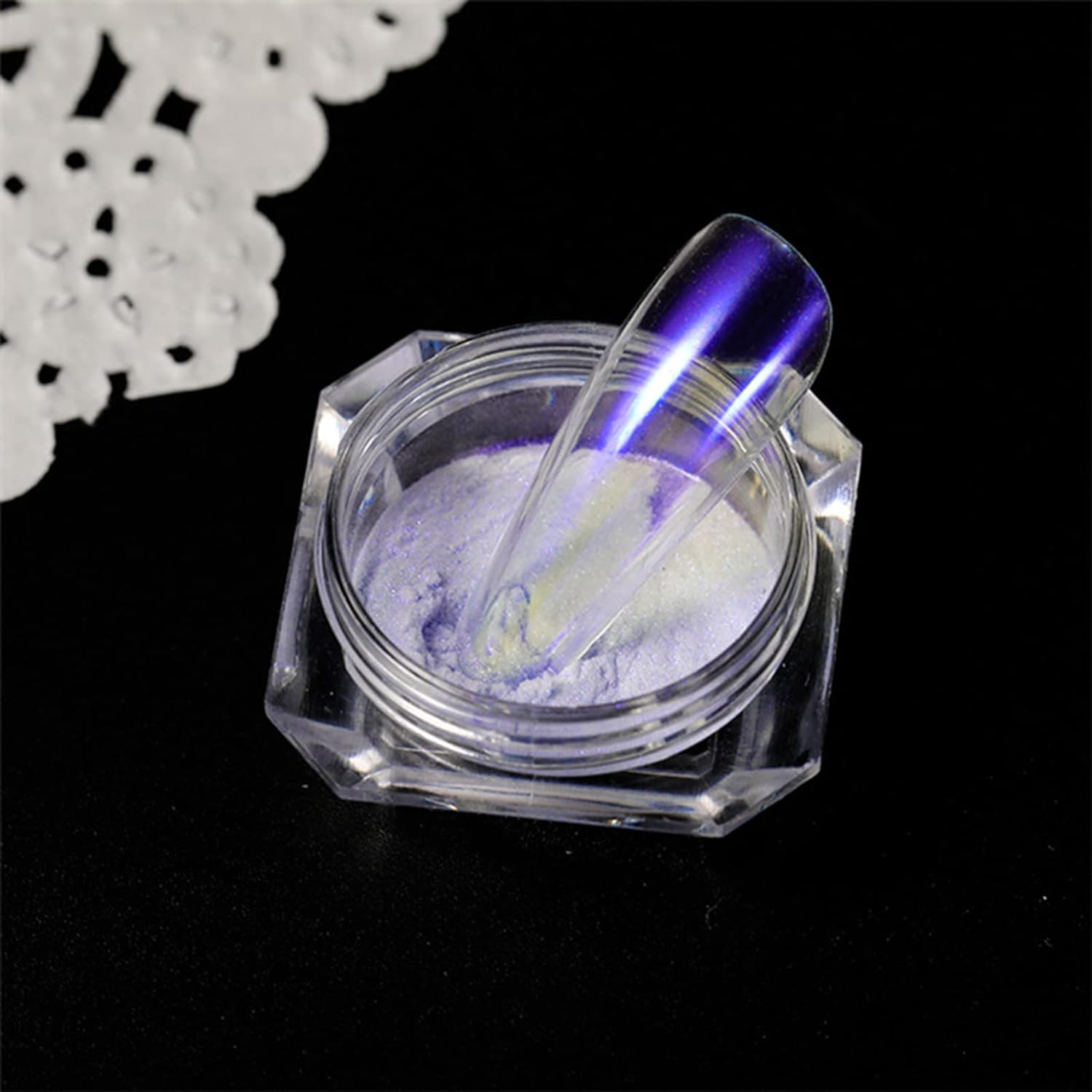 Joyeee Nail Art Glitter Aurora Effect Sparkling Decoration Pigment Set, Salon DIY at Home Shiny Powder for Face Body, Party Wedding Card Making Xmas Gift Kit, 6 Colors image number 1