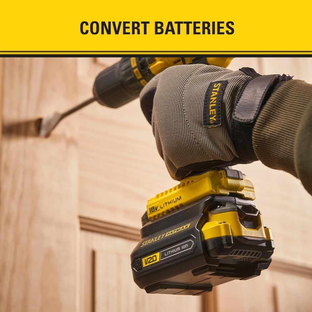 STANLEY FATMAX V20 | 18V Battery Adapter - Converts 18V V20 1.5Ah and 2.0Ah Batteries for Use with Older Cordless Power Tools