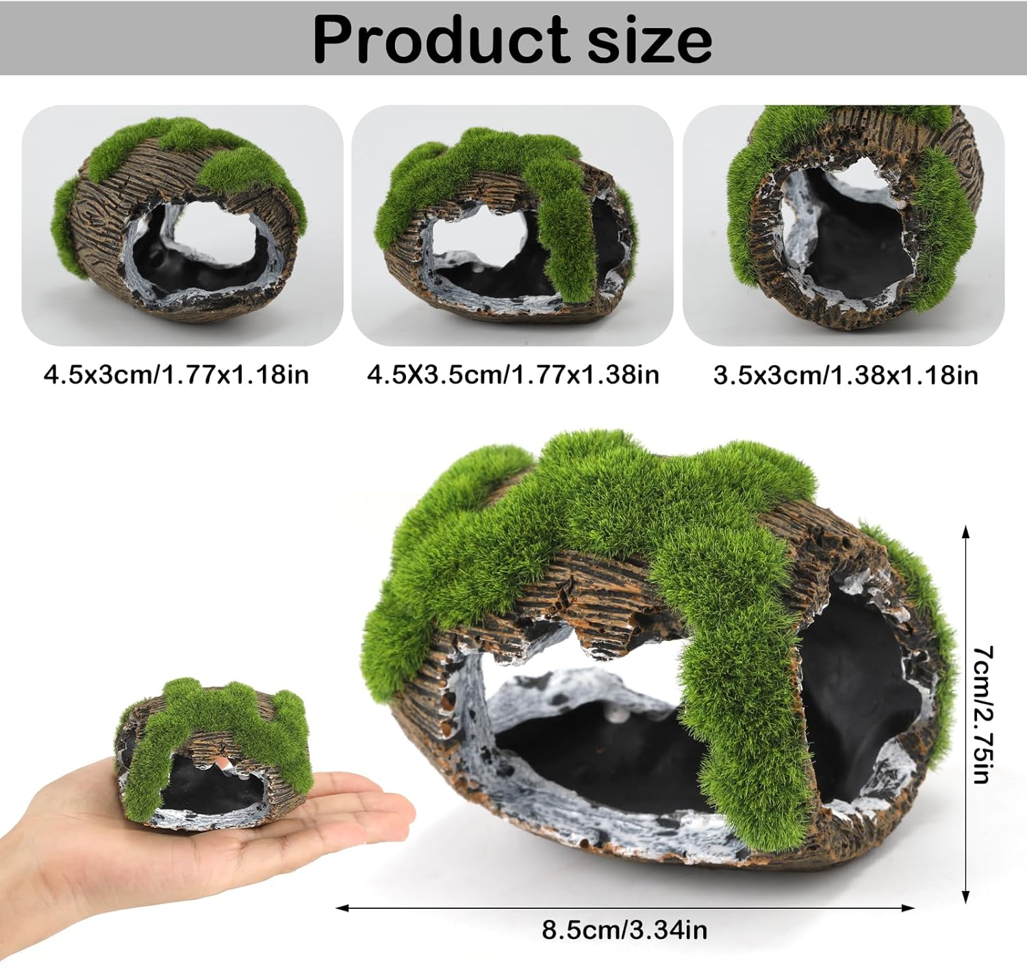 NQEUEPN Broken Barrel Fish Tank Decor, Fish Tank Accessories Decorations Resin Betta Fish Hideout Cave for Fish Tank Ornaments for Small Animal Play Rest Hide Breed