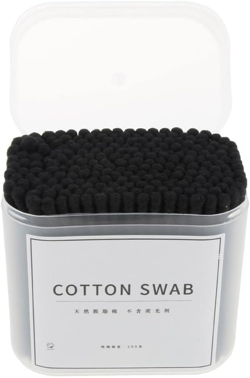 Koolsoo 200X Dual Head Cotton Buds Sticks Wooden Makeup, Black, as Described image number 2