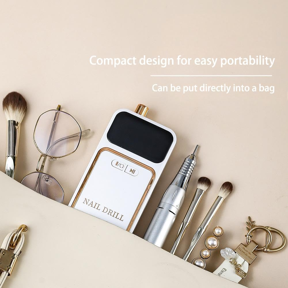 Portable Nail Drill Machine, 45000 RPM High - Speed Electric Nail File with 45 Adjustable Speeds, Rechargeable & Wireless, Low Noise for Manicure Pedicure Polishing Shaping image number 3