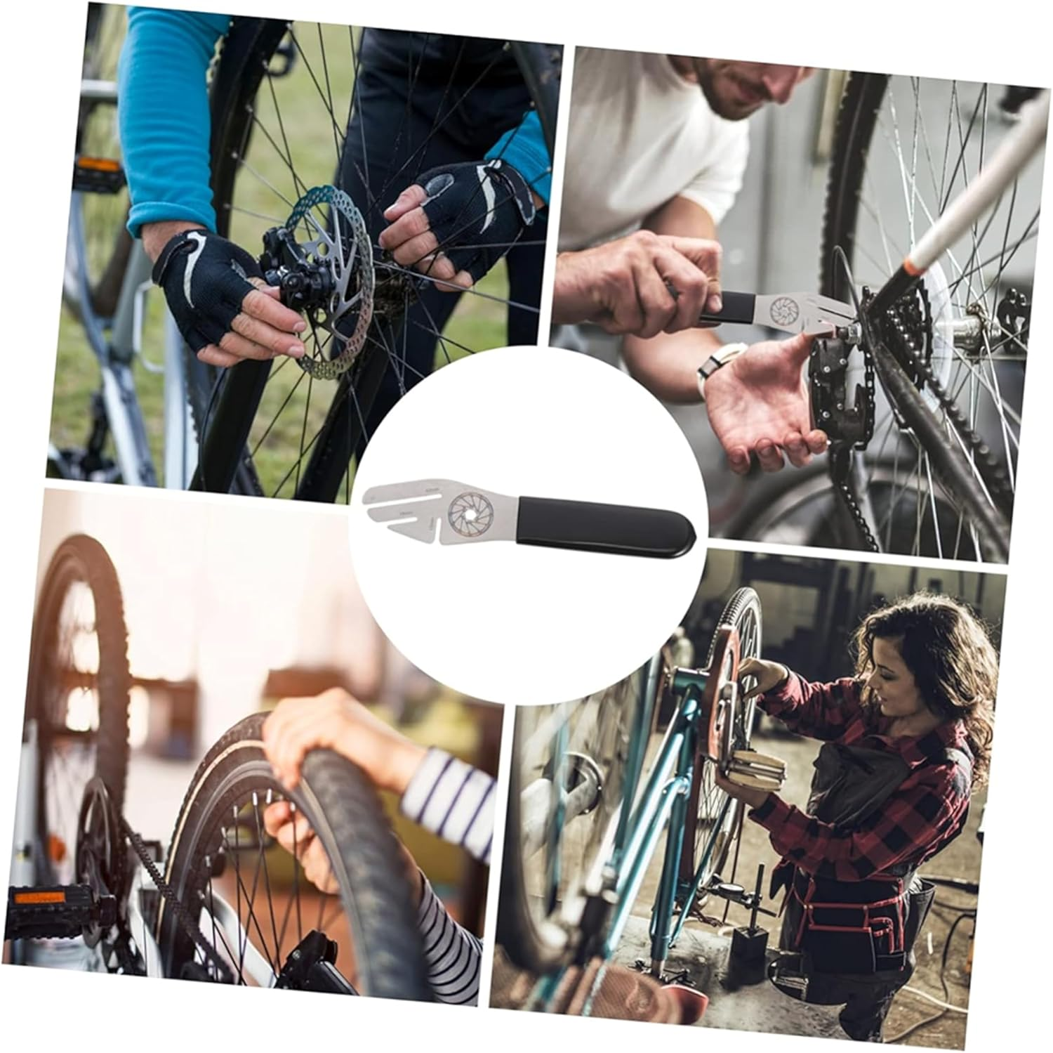 2Pcs Rotor Truing Fork,Bicycle Disk Brake Rotor Alignment Tool Gap Regulator with 42Mm for Large Adjustment and 15Mm for Small Adjustment,Burr-Free Edges,No Damage to Your Disk,Repair Tools image number 1