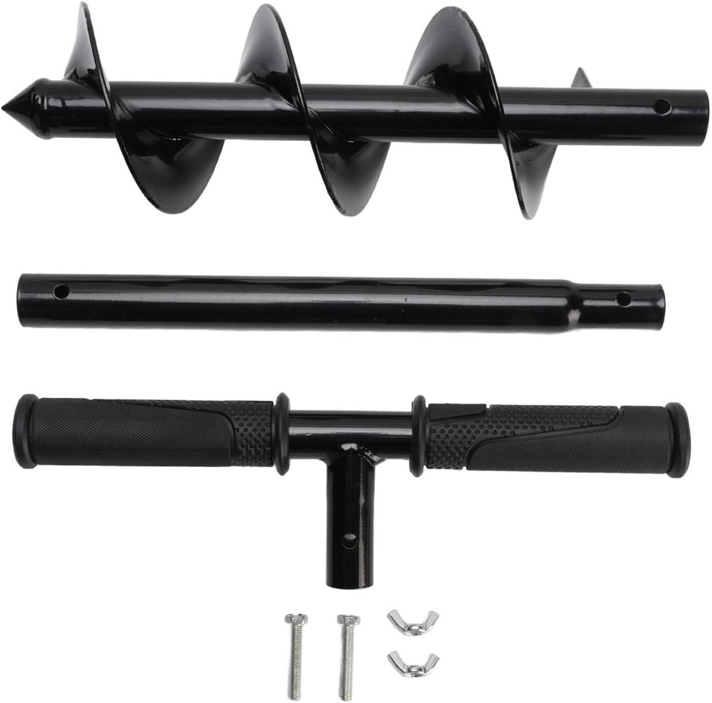 Hand Drill Auger Post Hole Digger, T Shaped Garden Auger Spiral Drill Bit with Cold Rolled Steel Planting Hand for Planting Bulbs Potted Plants image number 2