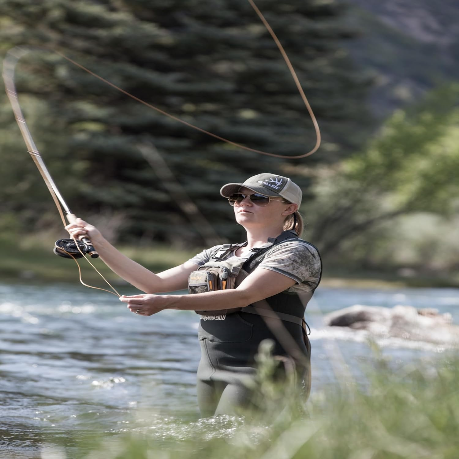 Allen Spring Creek Fishing Reel & Gear Bag, Olive image number 1